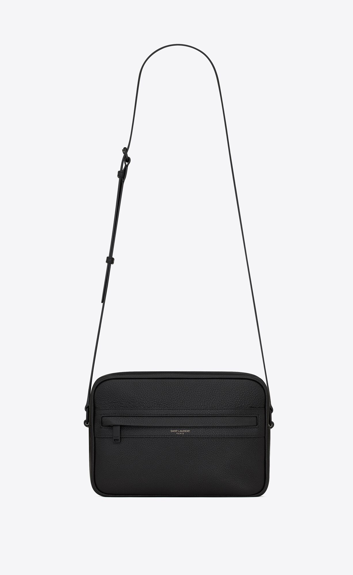 YSL Camp Camera Bag In Grained Leder Schwarz | 89035-KSGD