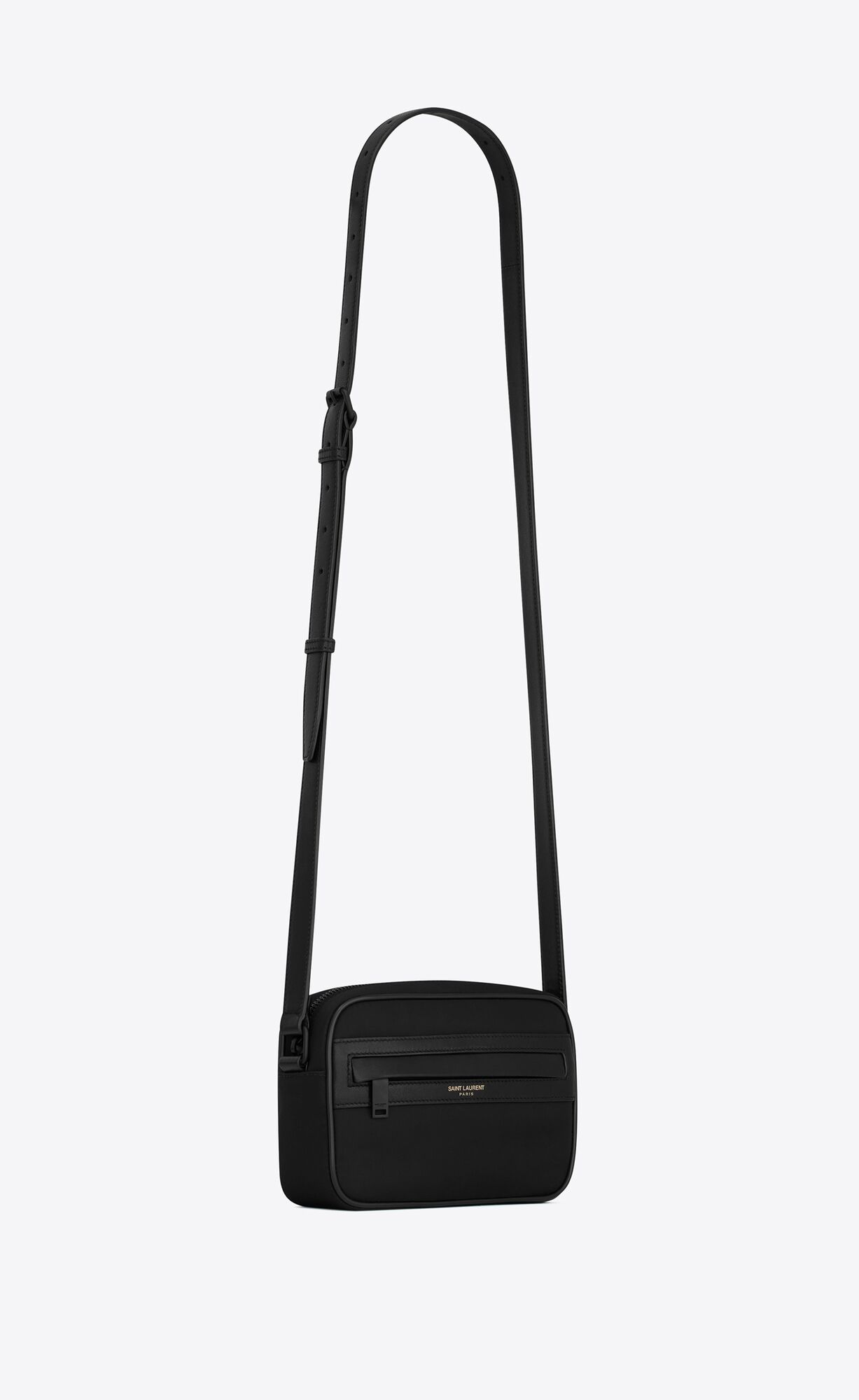 YSL Camp Small Camera Bag In Econyl® And Lambskin Schwarz | 60412-CTVP