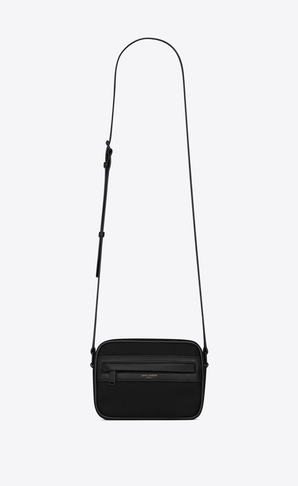 YSL Camp Small Camera Bag In Econyl® And Lambskin Schwarz | 60412-CTVP