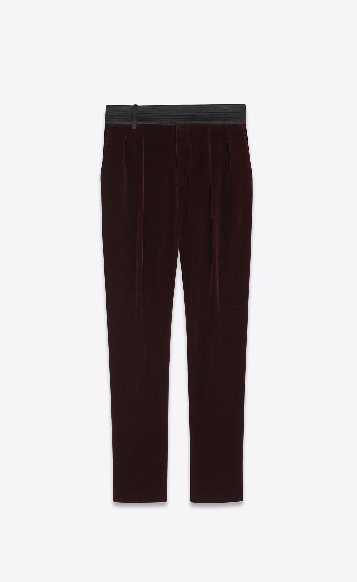 YSL Carrot-fit Pants In Baumwoll Velvet Vino Noir | 60482-ACHG