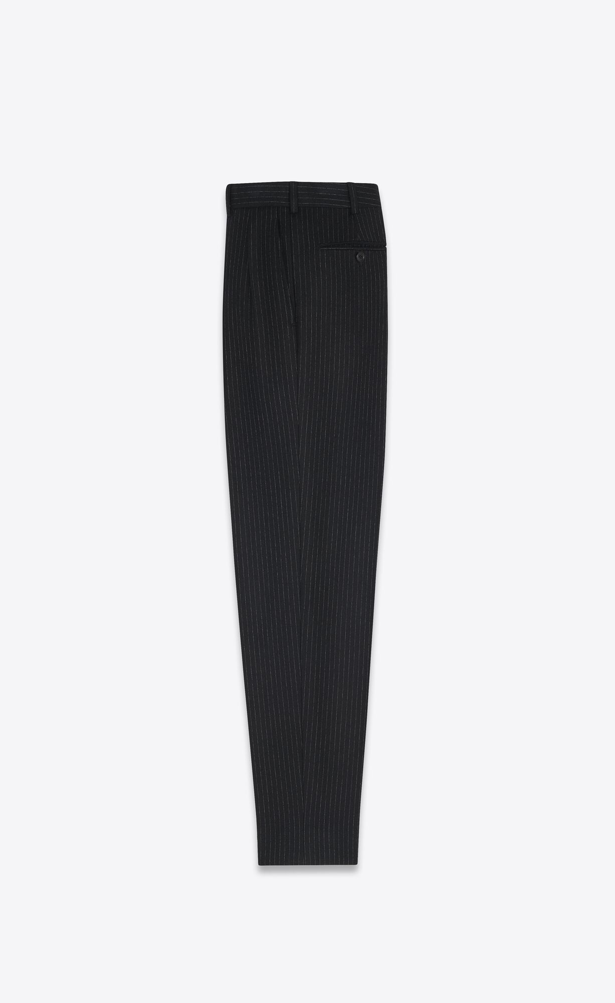 YSL Carrot-fit Pants In Pinstripe Wolle Noir Craie | 80257-WSRP