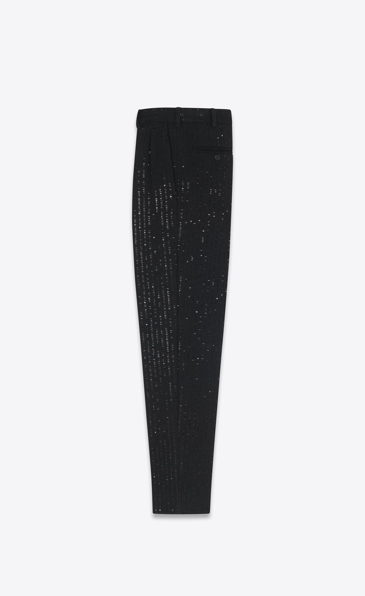 YSL Carrot-fit Pants In Sequined Tweed Noir Brilliant | 85263-ITSH