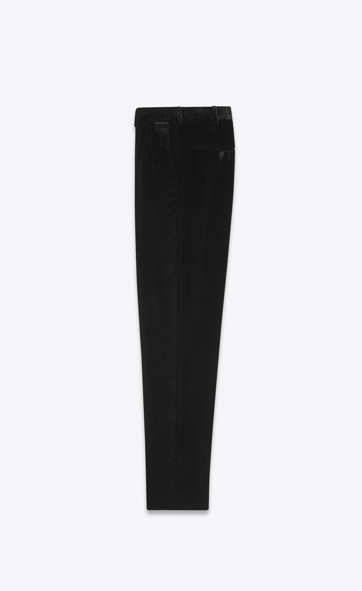 YSL Carrot-fit Pants In Shimmering Velvet Noir Brillant | 02549-RVBH