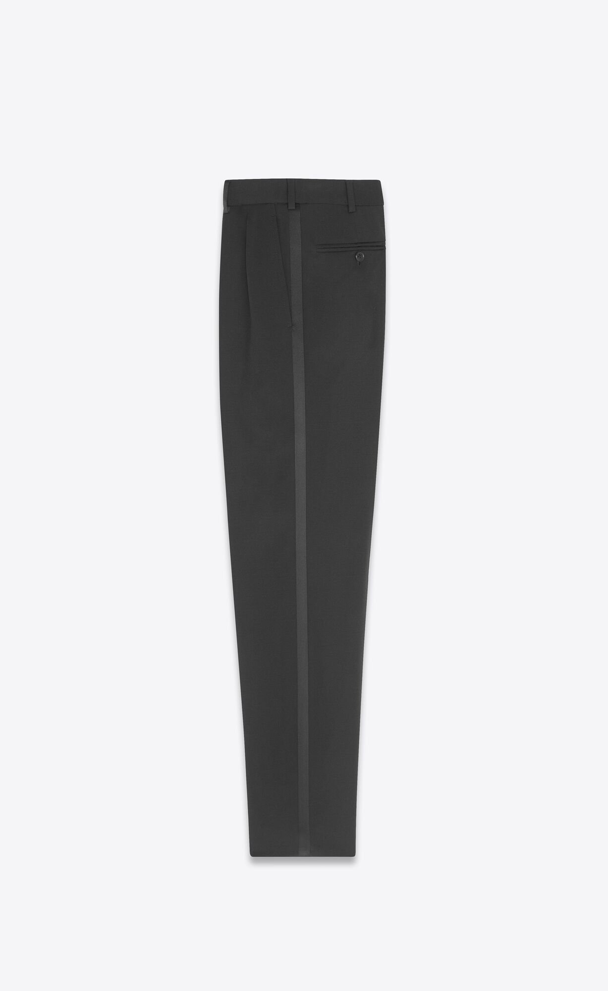 YSL Carrot-fit Tuxedo Pants In Grain De Poudre Noir | 20174-TLRS