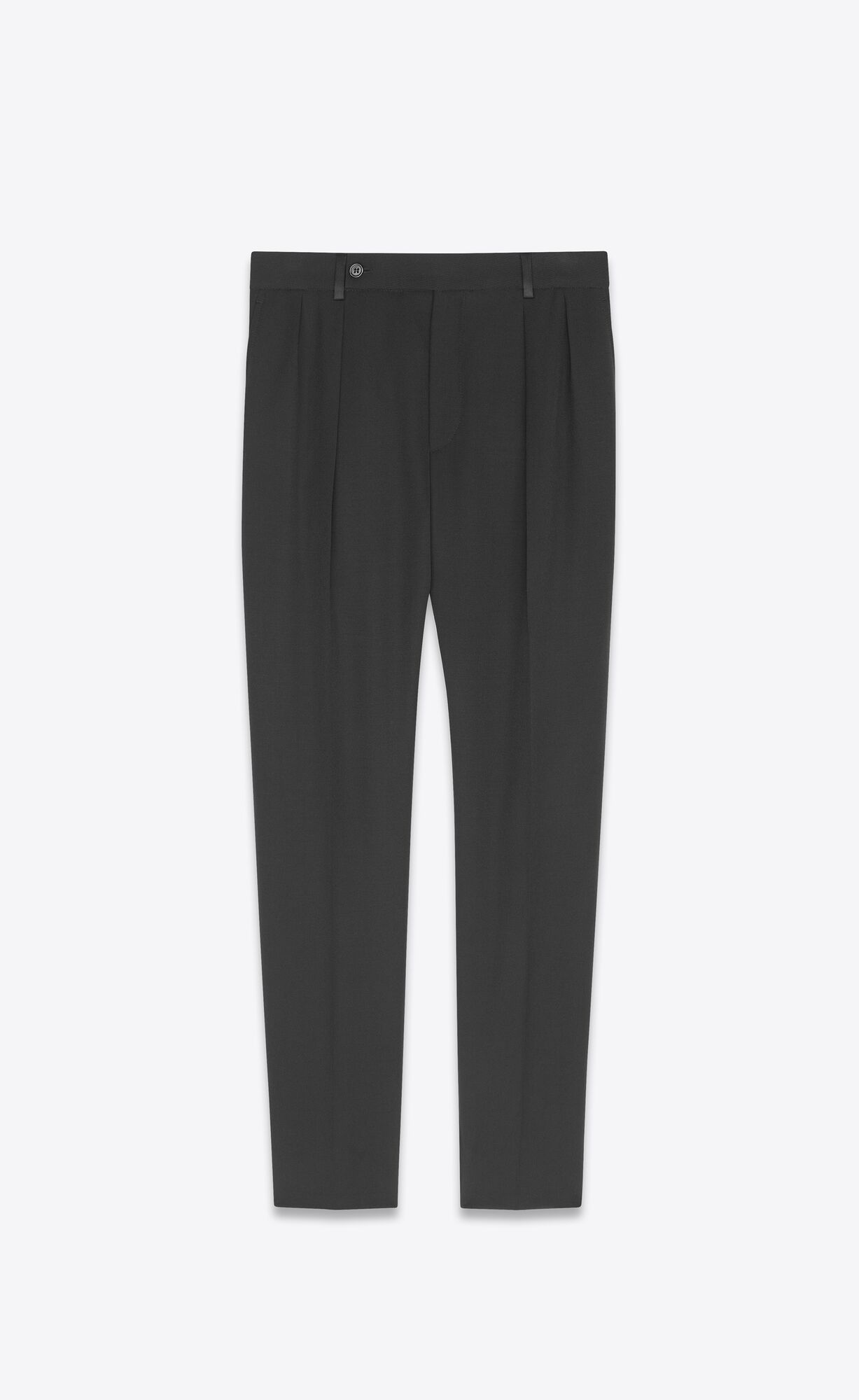 YSL Carrot-fit Tuxedo Pants In Grain De Poudre Noir | 20174-TLRS