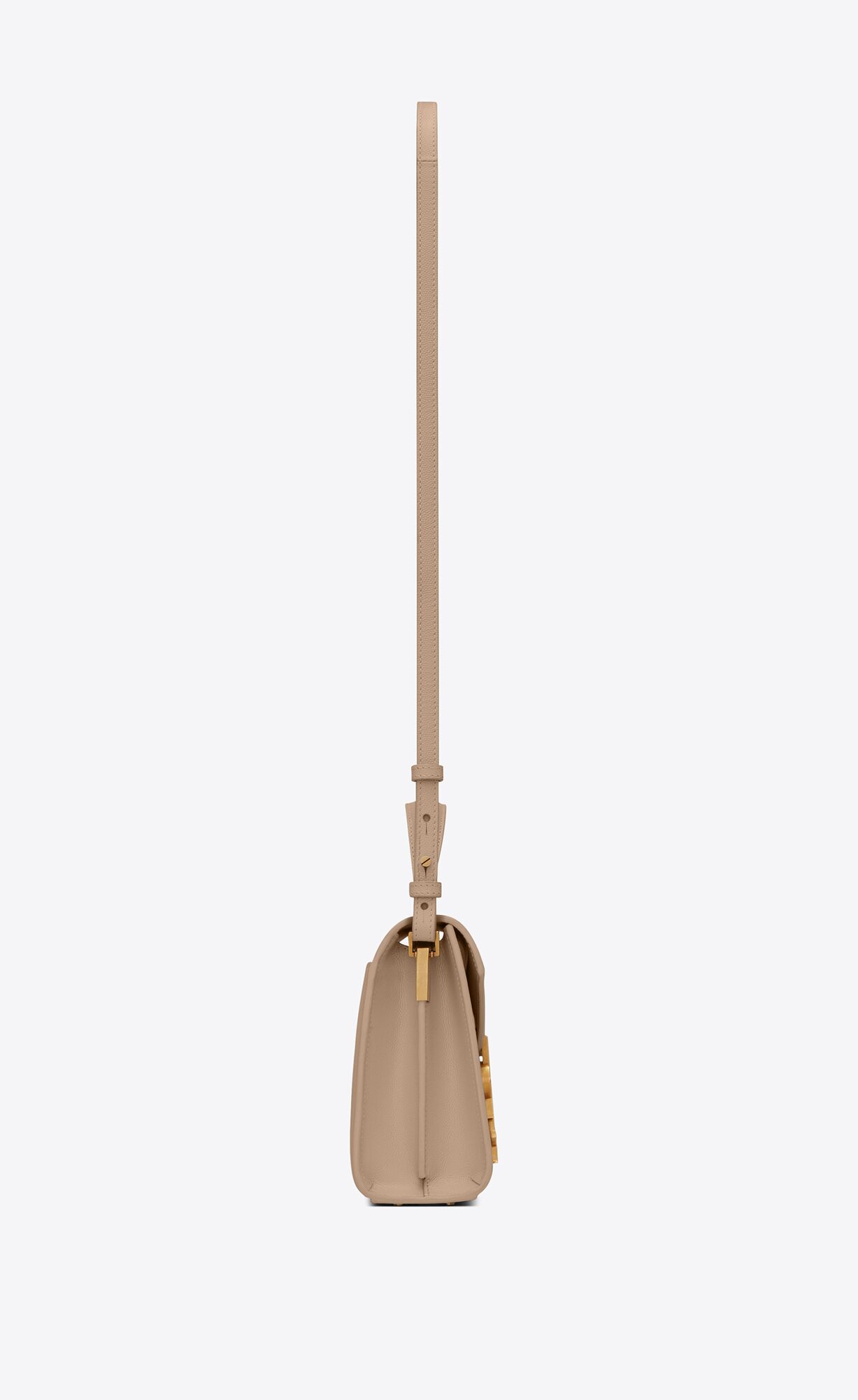 YSL Cassandra Mini Top Handle Bag In Grain De Poudre Embossed Leder Dunkelbeige | 41608-KPLH