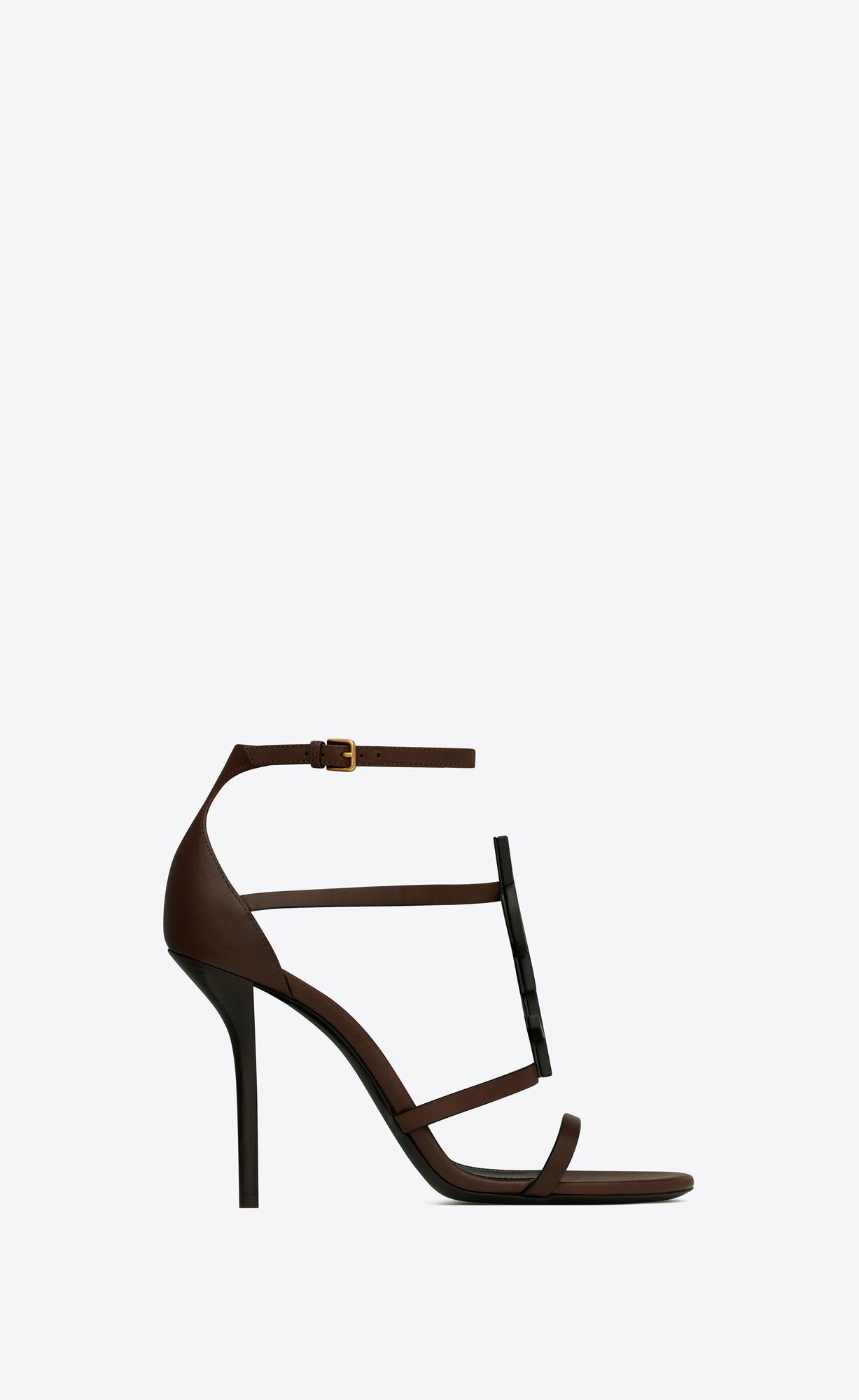 YSL Cassandra Sandals In Smooth Leder Dunkelschokolade | 17863-HGKR