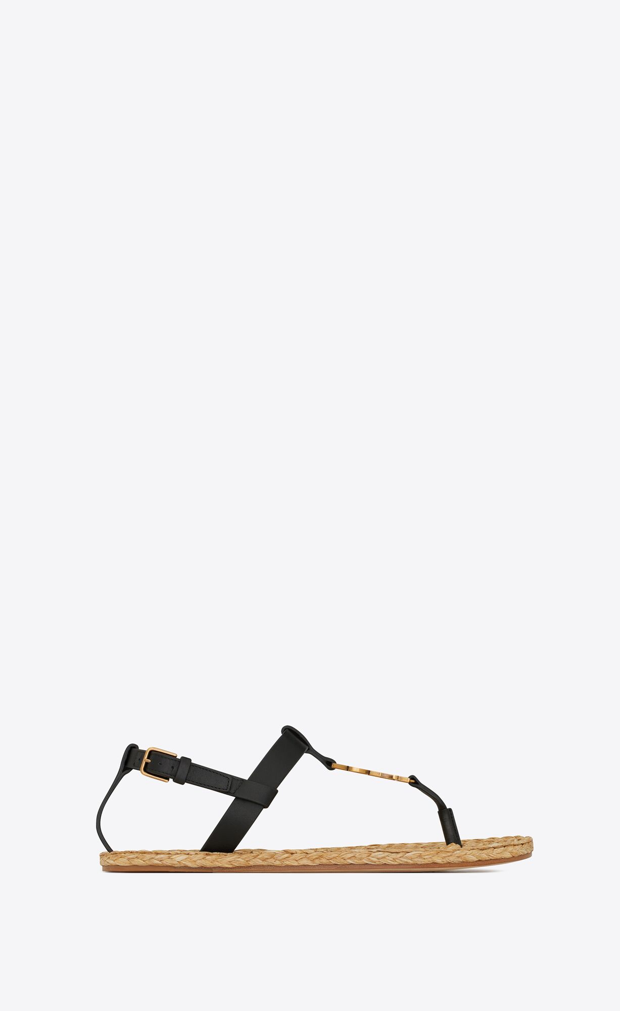 YSL Cassandra Sandals In Smooth Leder Noir | 50684-XRIJ