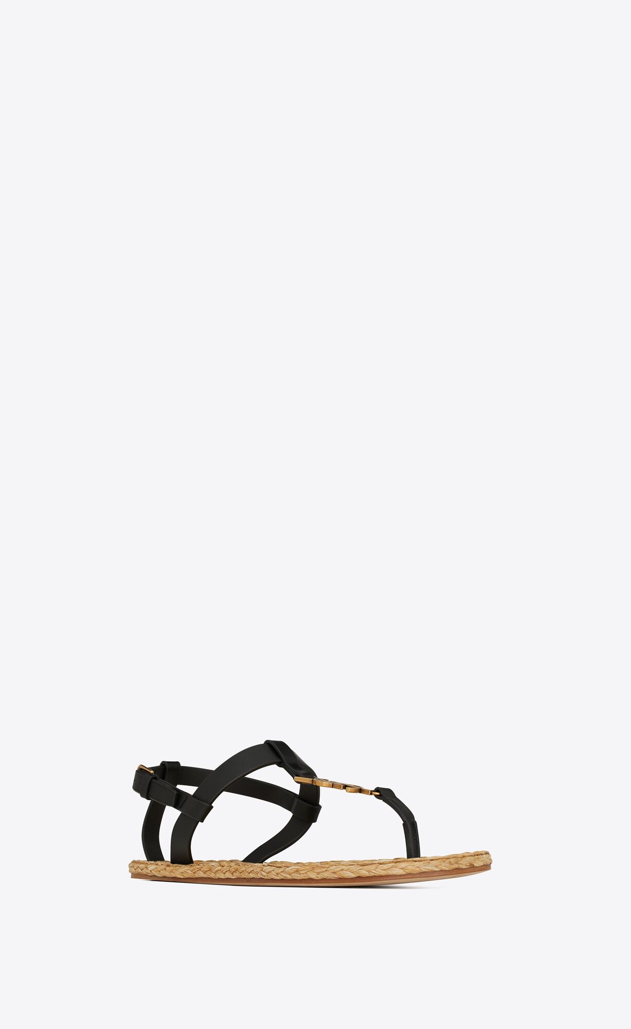 YSL Cassandra Sandals In Smooth Leder Noir | 50684-XRIJ