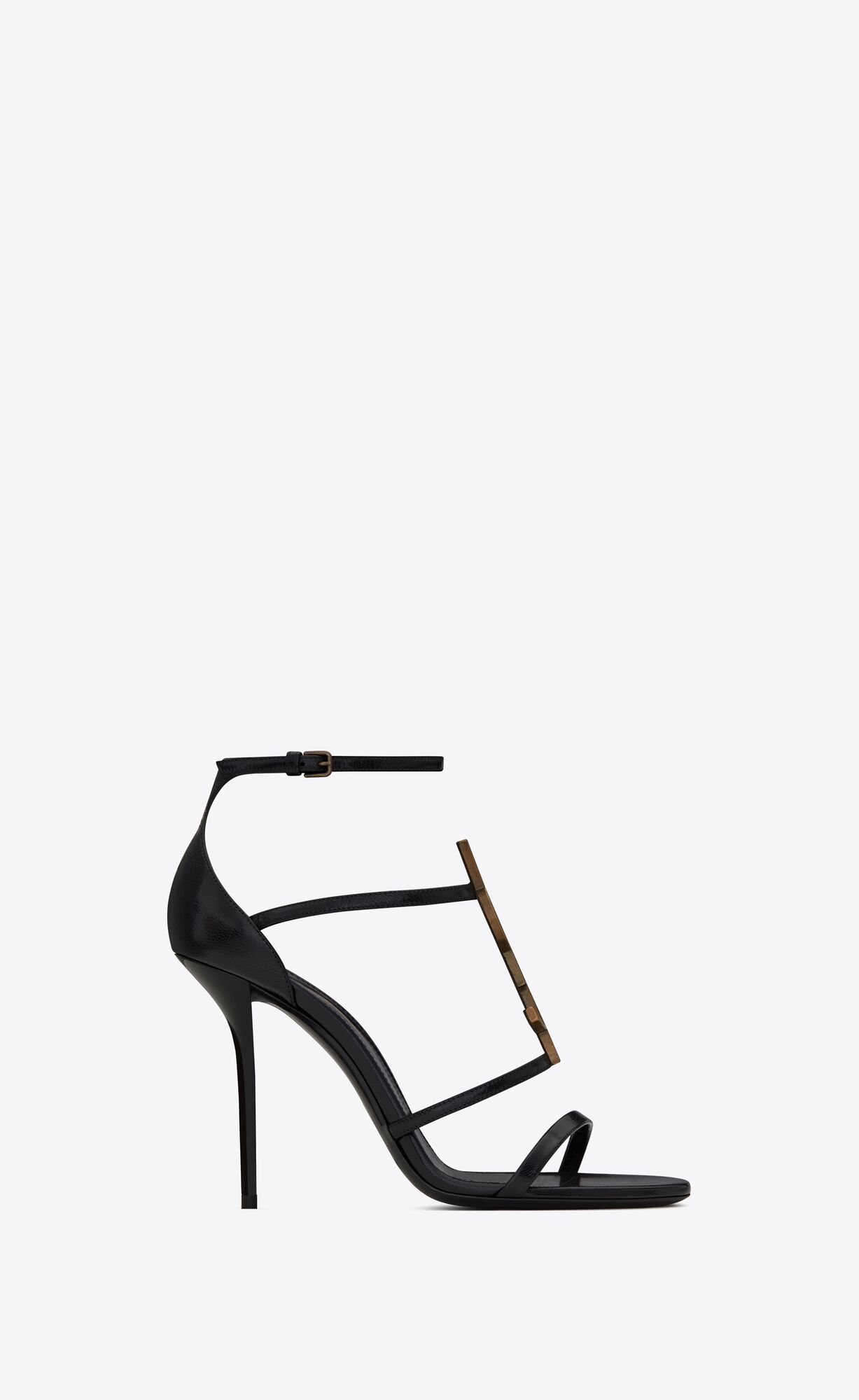 YSL Cassandra Sandals In Smooth Leder Schwarz | 53708-BOMW