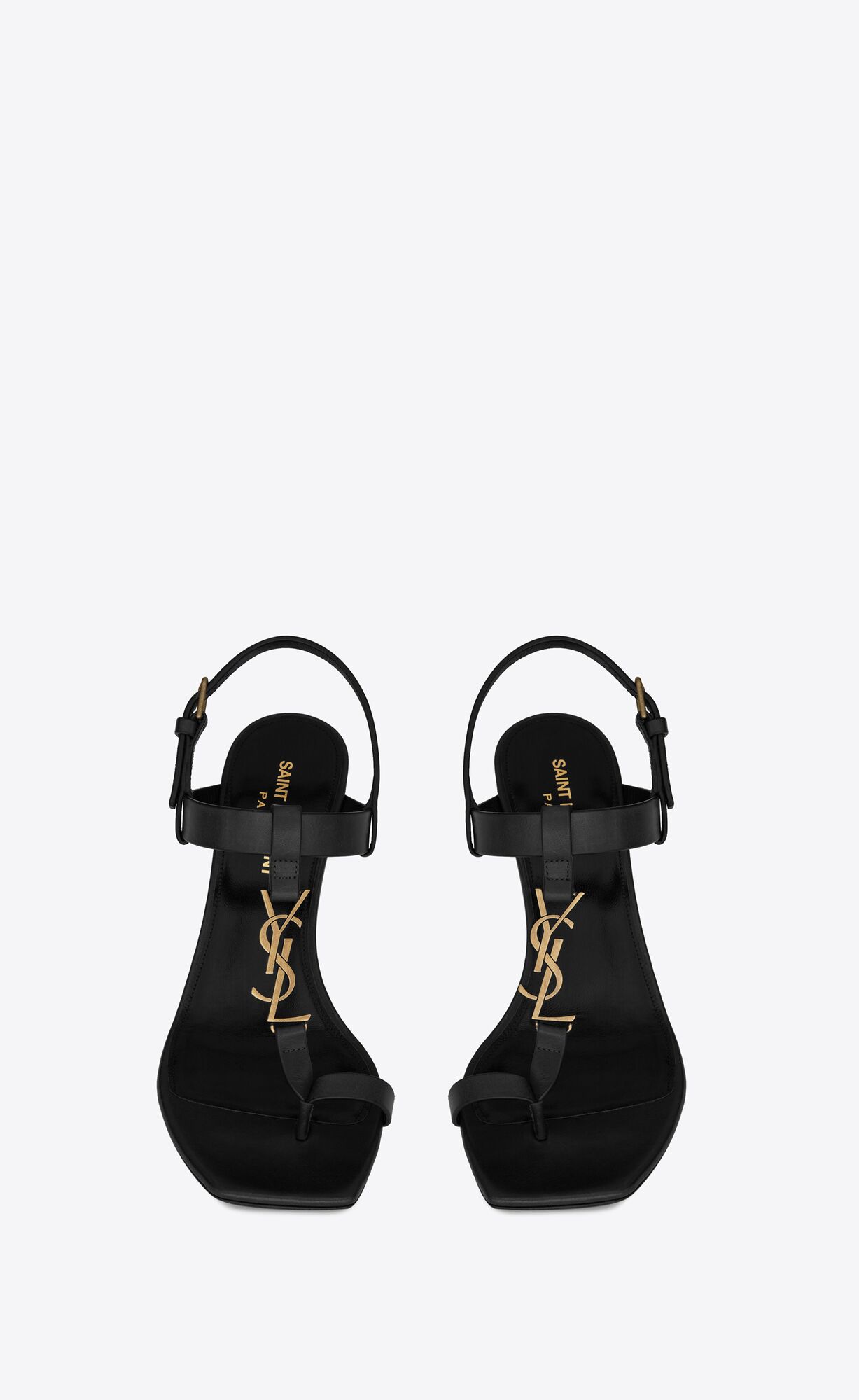 YSL Cassandra Sandals In Smooth Leder Schwarz | 71408-CVMP