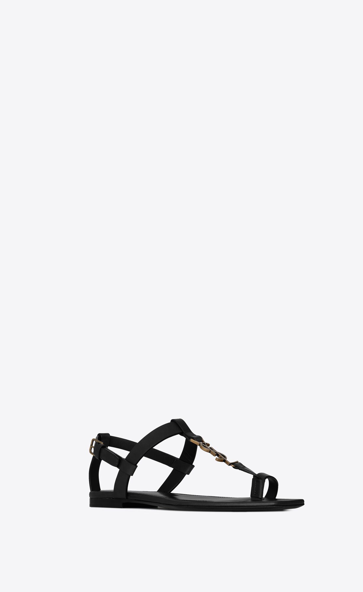 YSL Cassandra Sandals In Smooth Leder Schwarz | 75912-GQIP