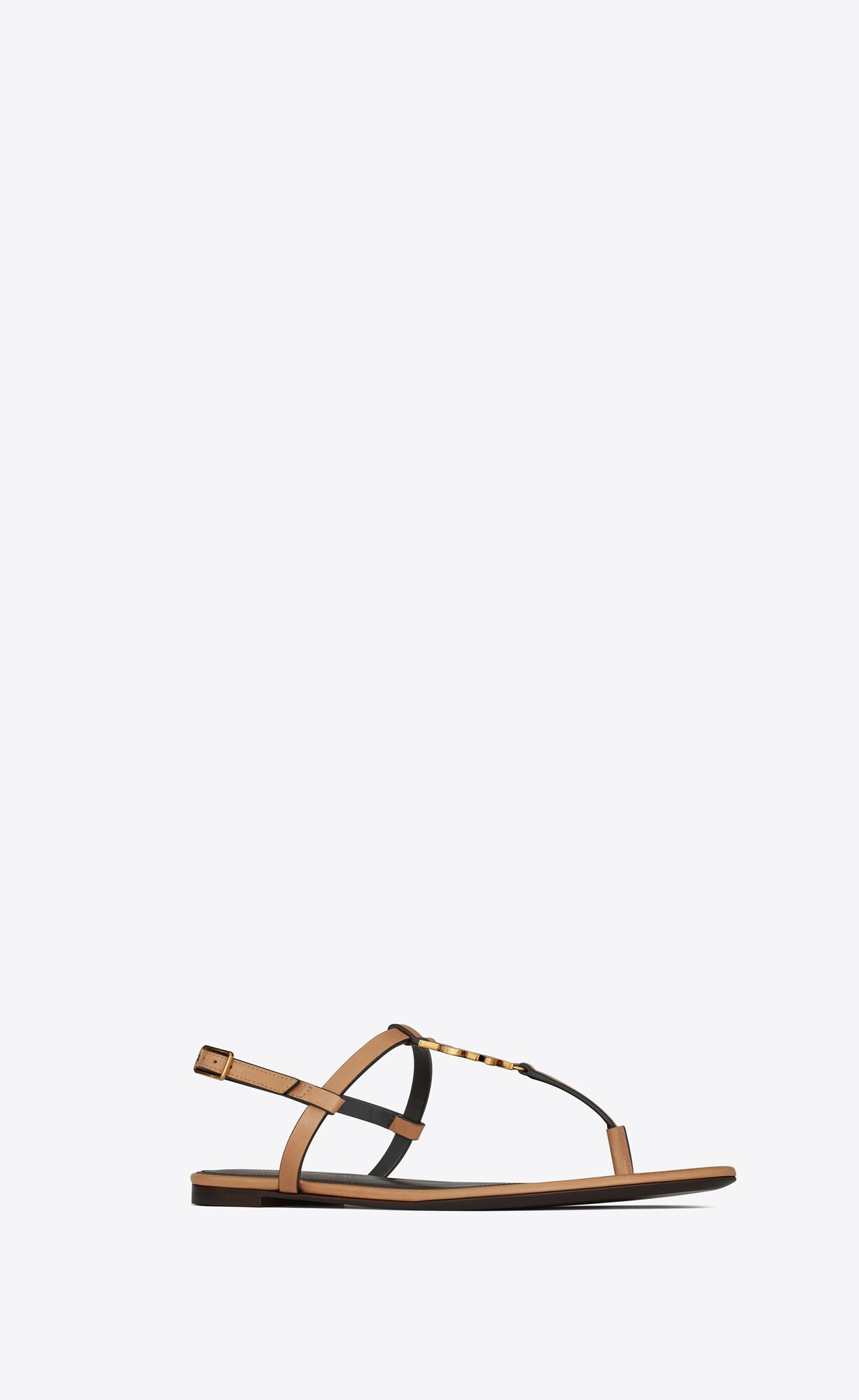 YSL Cassandra Sandals In Vegetable-tanned Leder Gold | 12687-NXKU