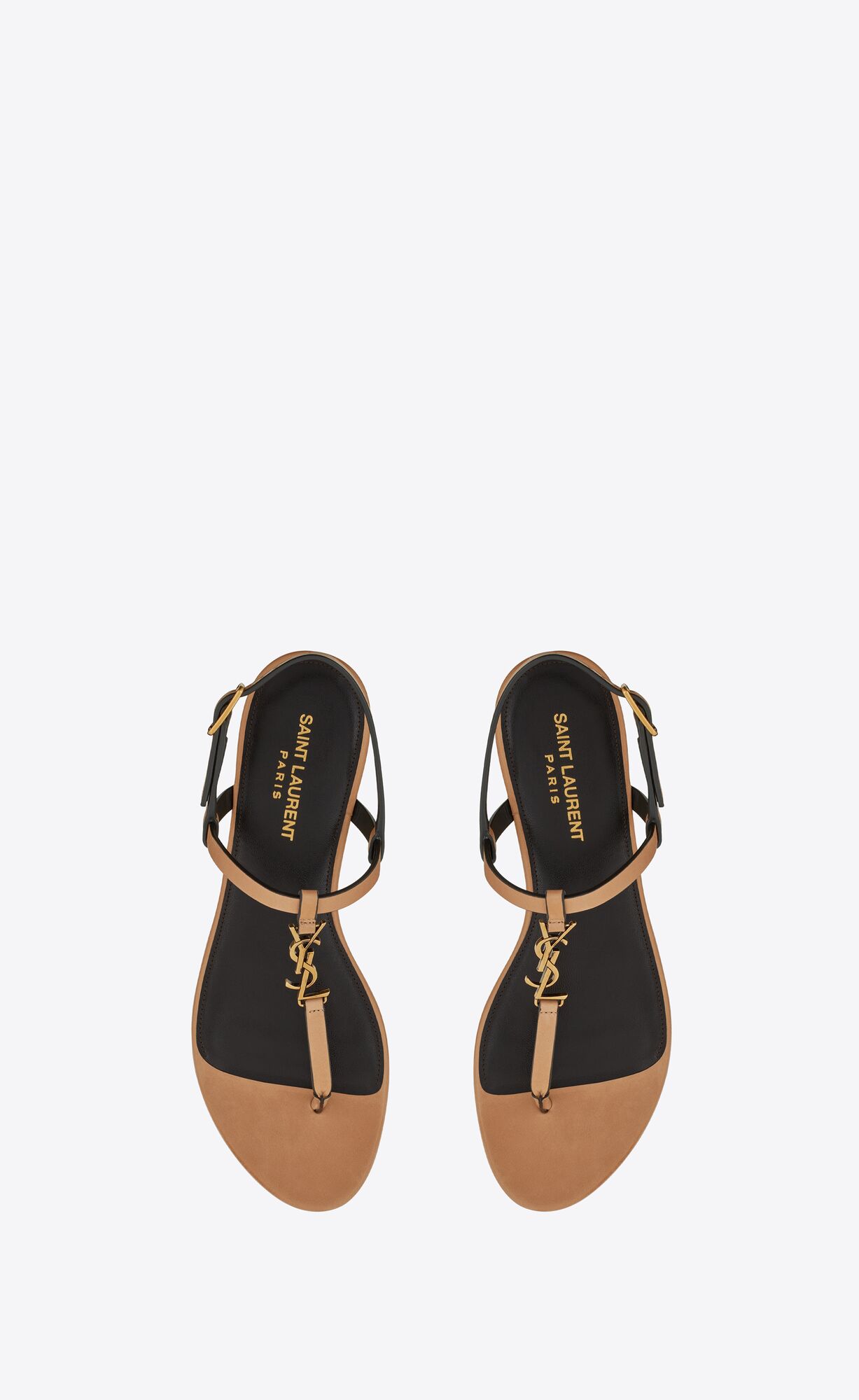 YSL Cassandra Sandals In Vegetable-tanned Leder Gold | 12687-NXKU