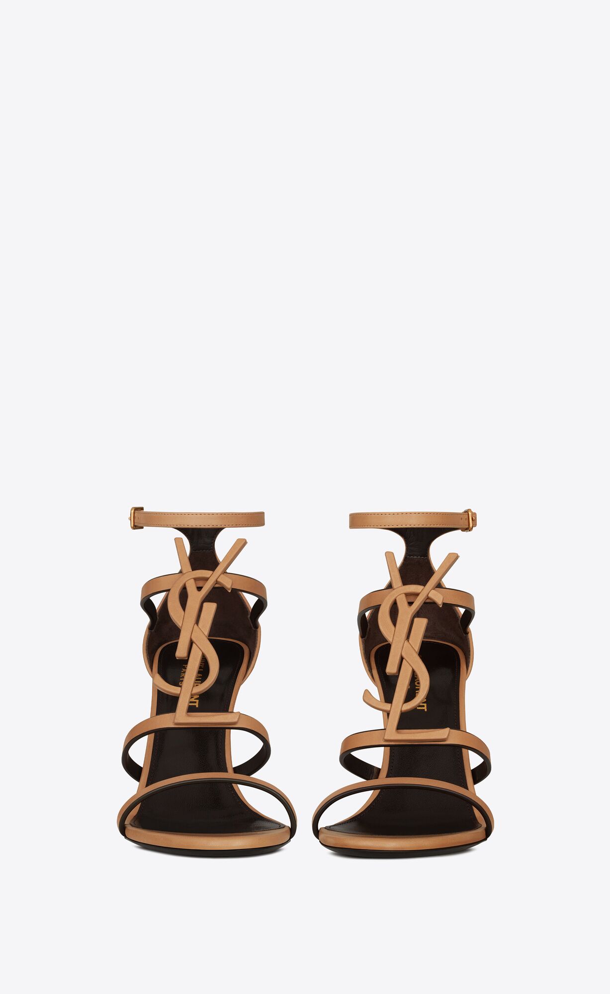 YSL Cassandra Sandals In Vegetable-tanned Leder Gold | 14368-IQTV