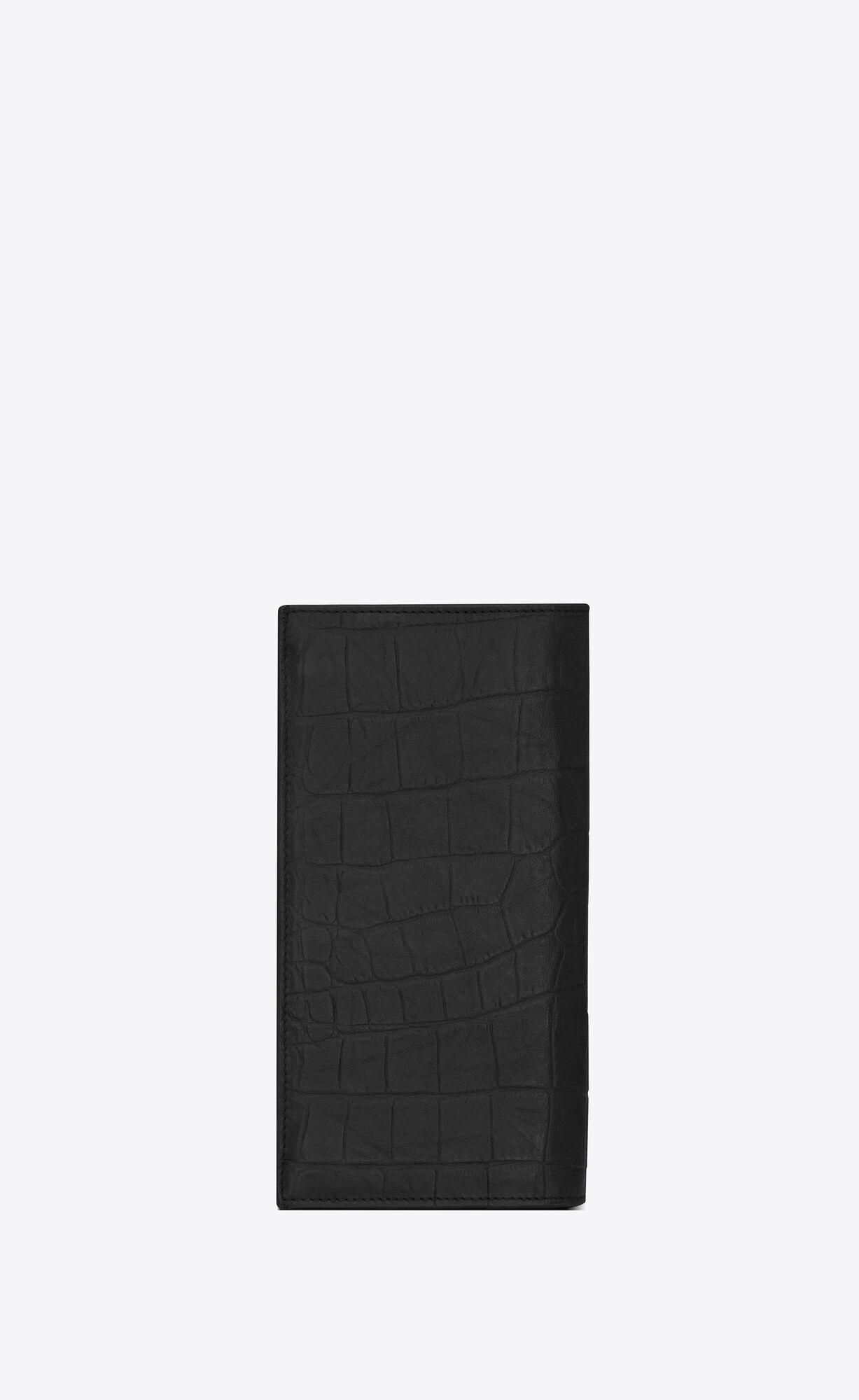 YSL Cassandre Continental Wallet In Crocodile-embossed Leder Schwarz | 32749-IWAB