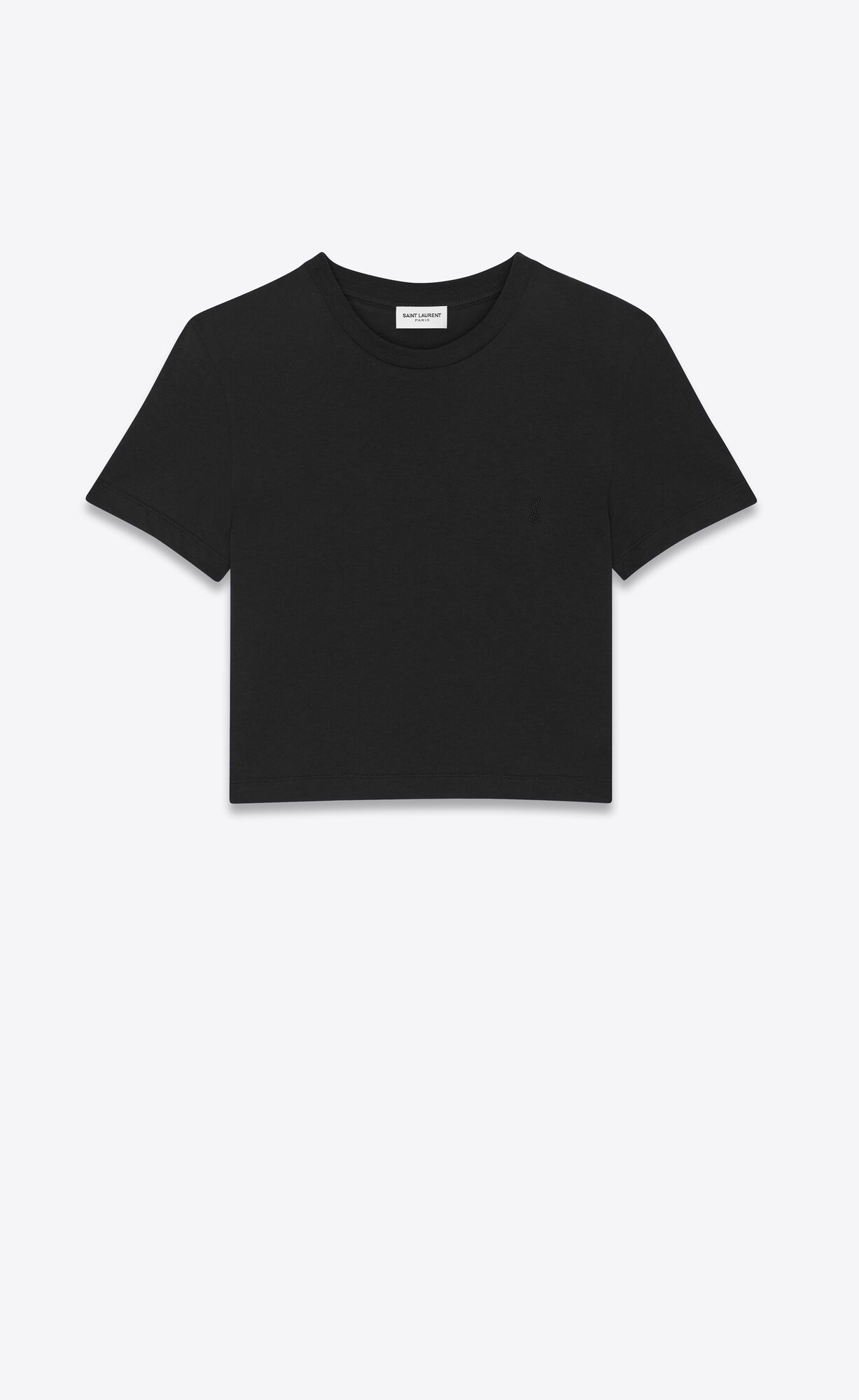 YSL Cassandre Cropped T-shirt Schwarz | 63809-GTMY