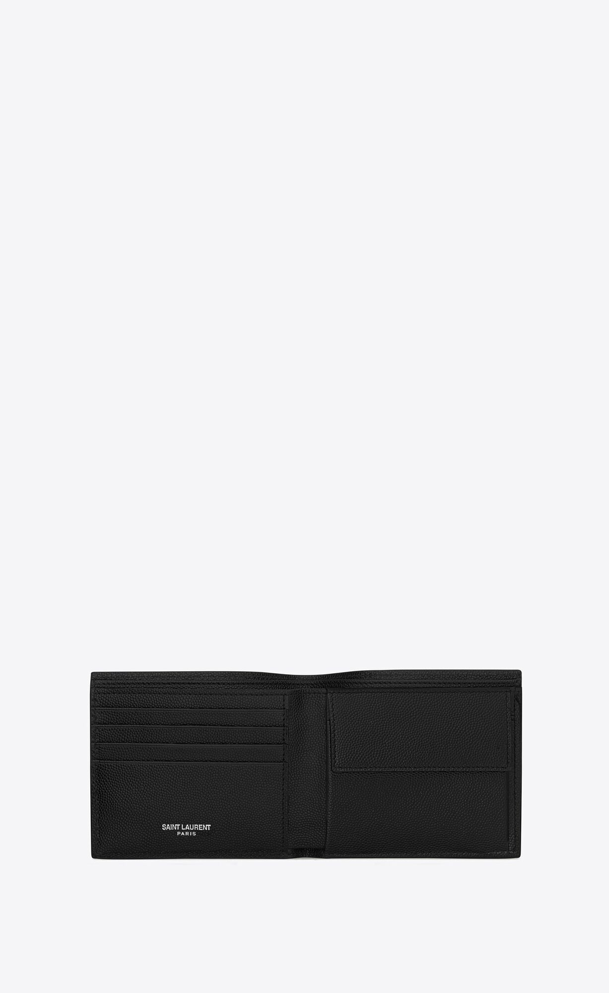 YSL Cassandre East/West Wallet With Coin Purse In Grain De Poudre Embossed Leder Schwarz | 83167-ERAS