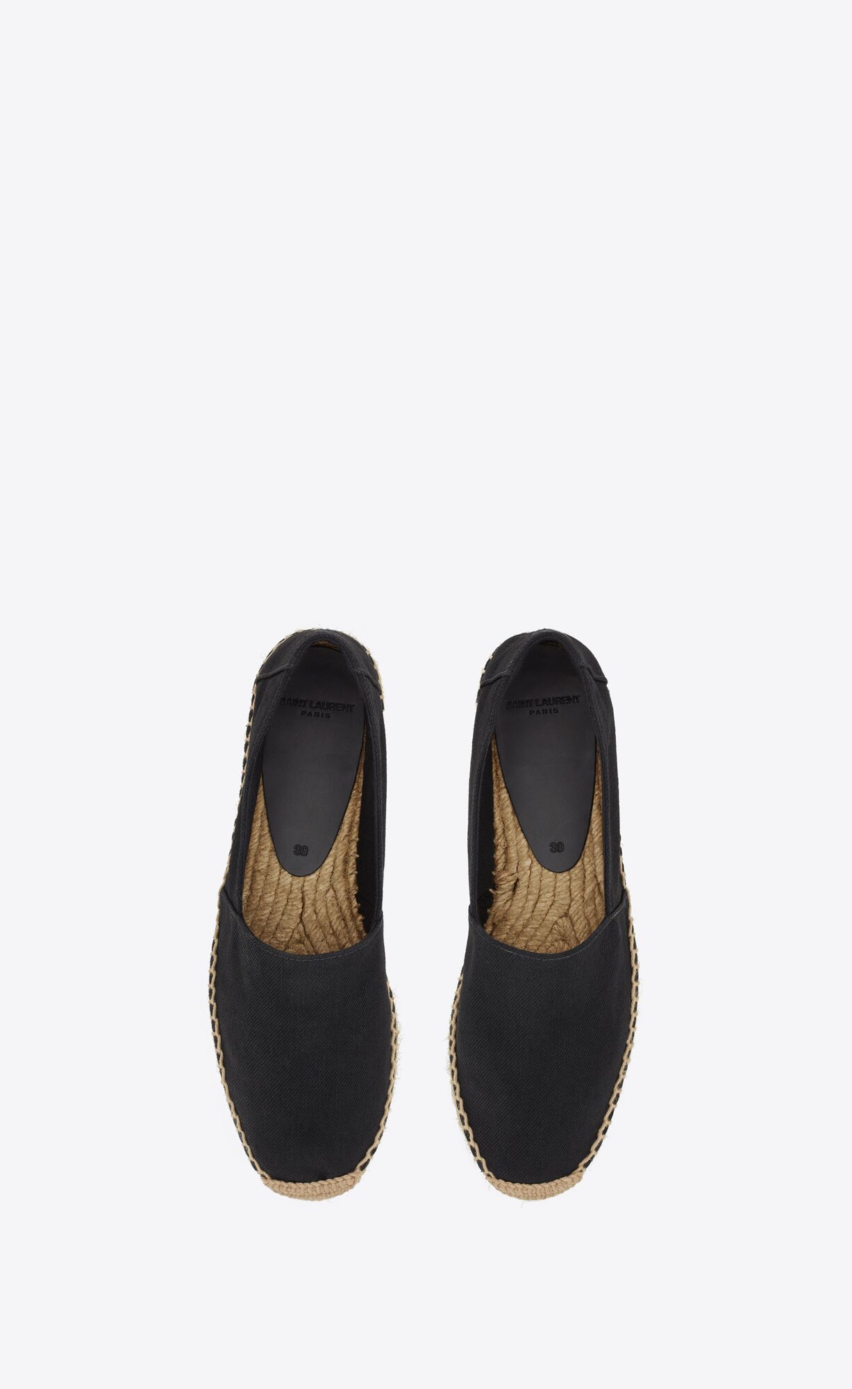 YSL Cassandre Embroidered Espadrilles In Denim Noir | 15964-BDJN