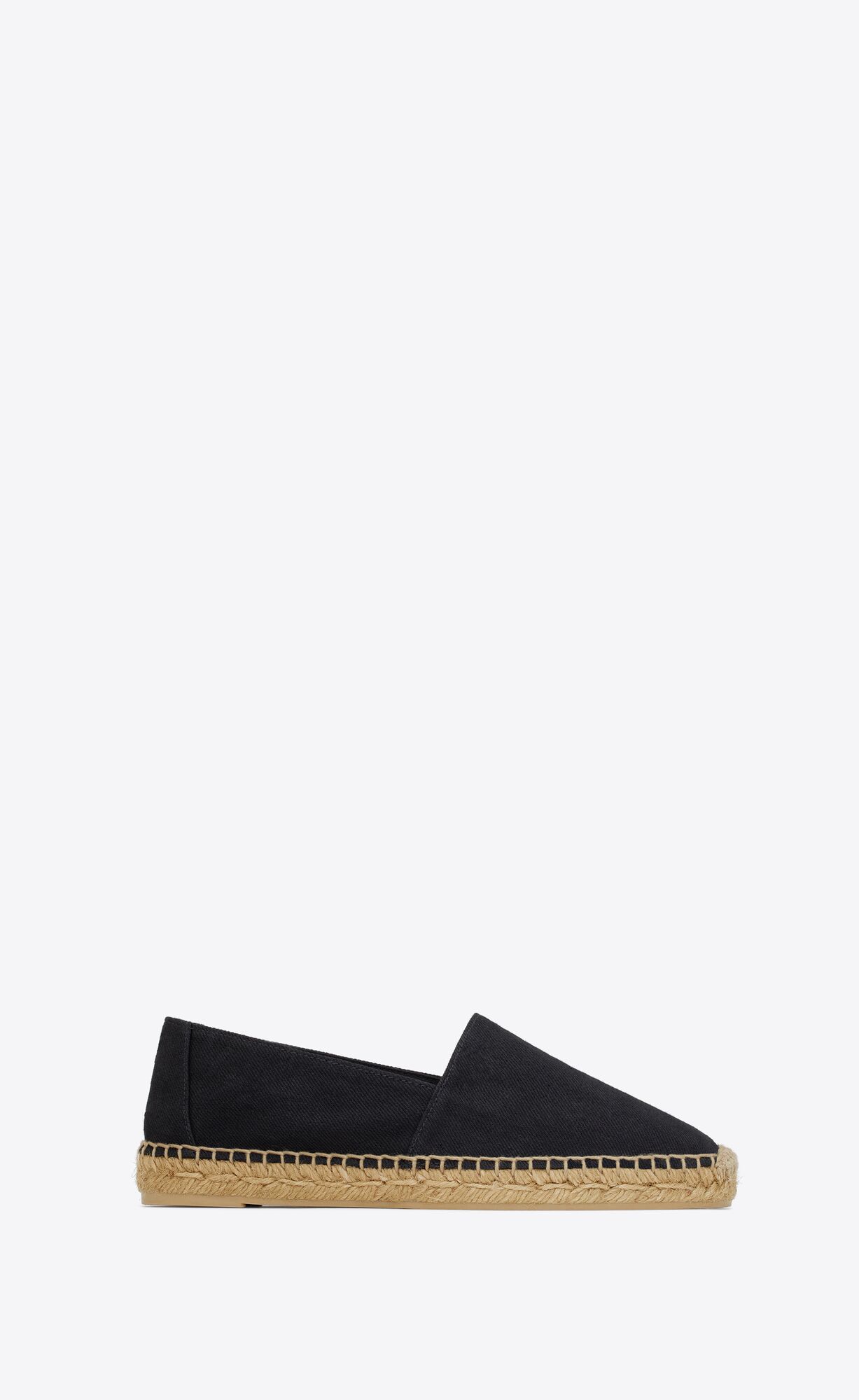 YSL Cassandre Embroidered Espadrilles In Denim Noir | 15964-BDJN