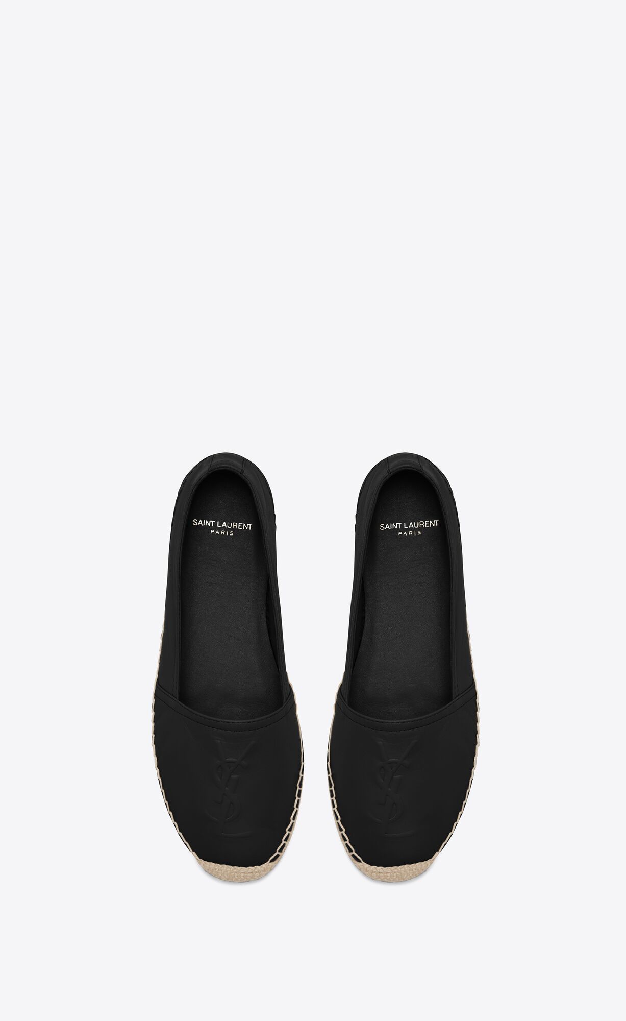 YSL Cassandre Espadrilles In Lambskin Schwarz | 64951-ABRV