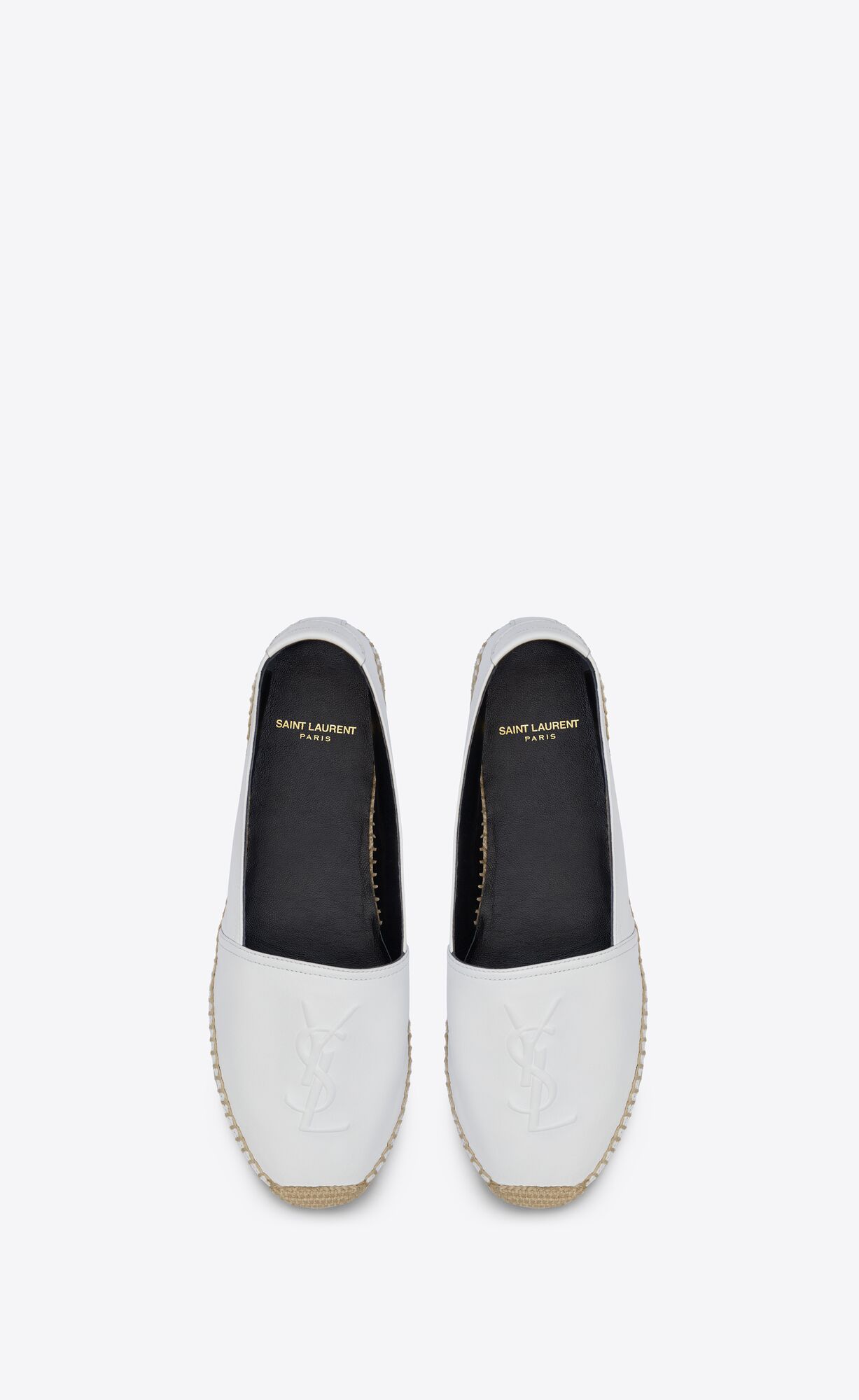 YSL Cassandre Espadrilles In Lambskin Weiß | 92073-REKL