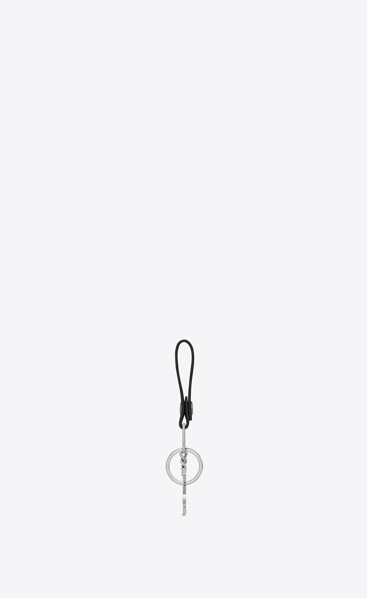 YSL Cassandre Key Ring In Smooth Leder Schwarz | 16284-OIFX