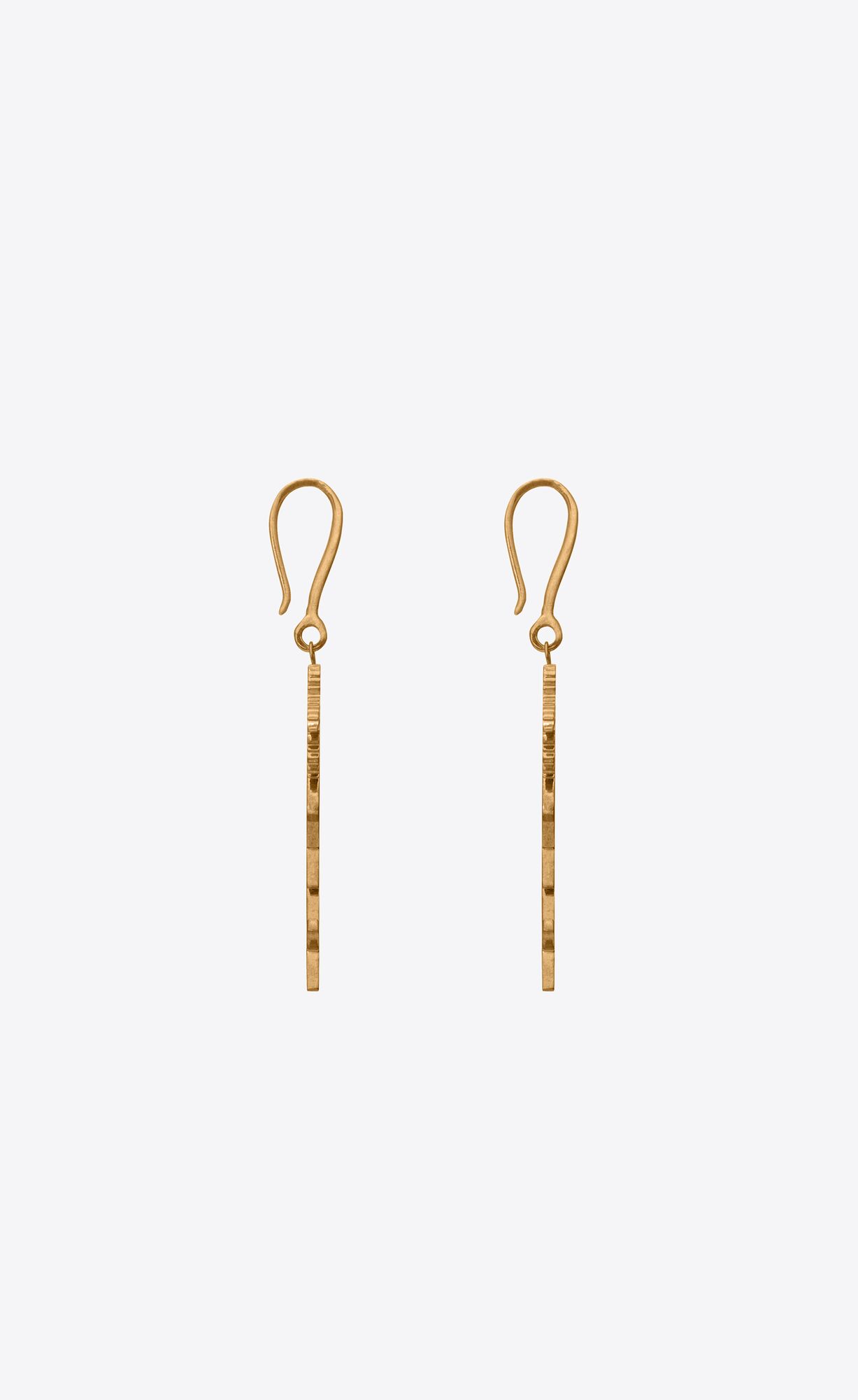 YSL Cassandre Palm Earrings In Metal Gold | 79240-RPTU