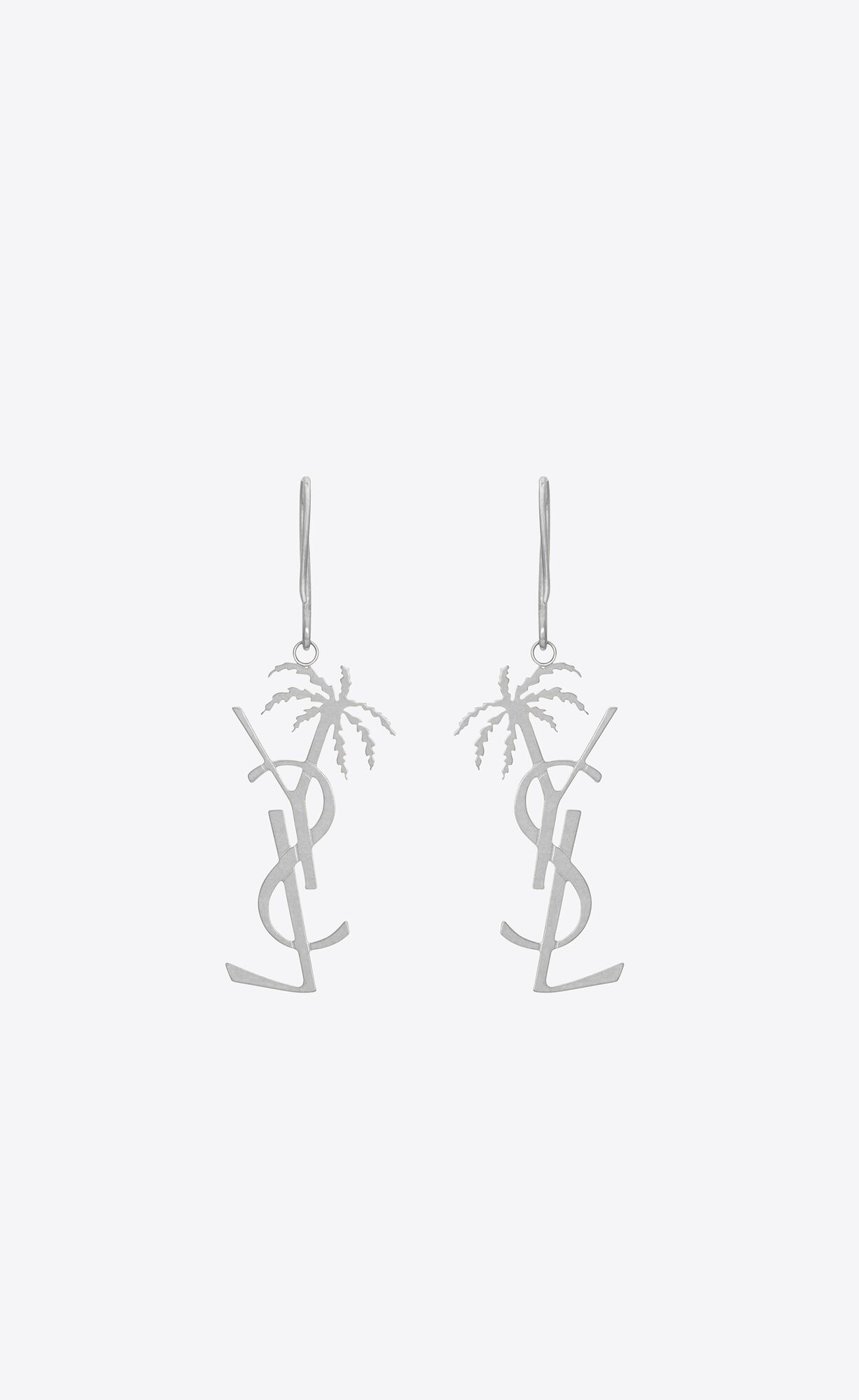 YSL Cassandre Palm Earrings In Metal Mirror | 38194-UCZR