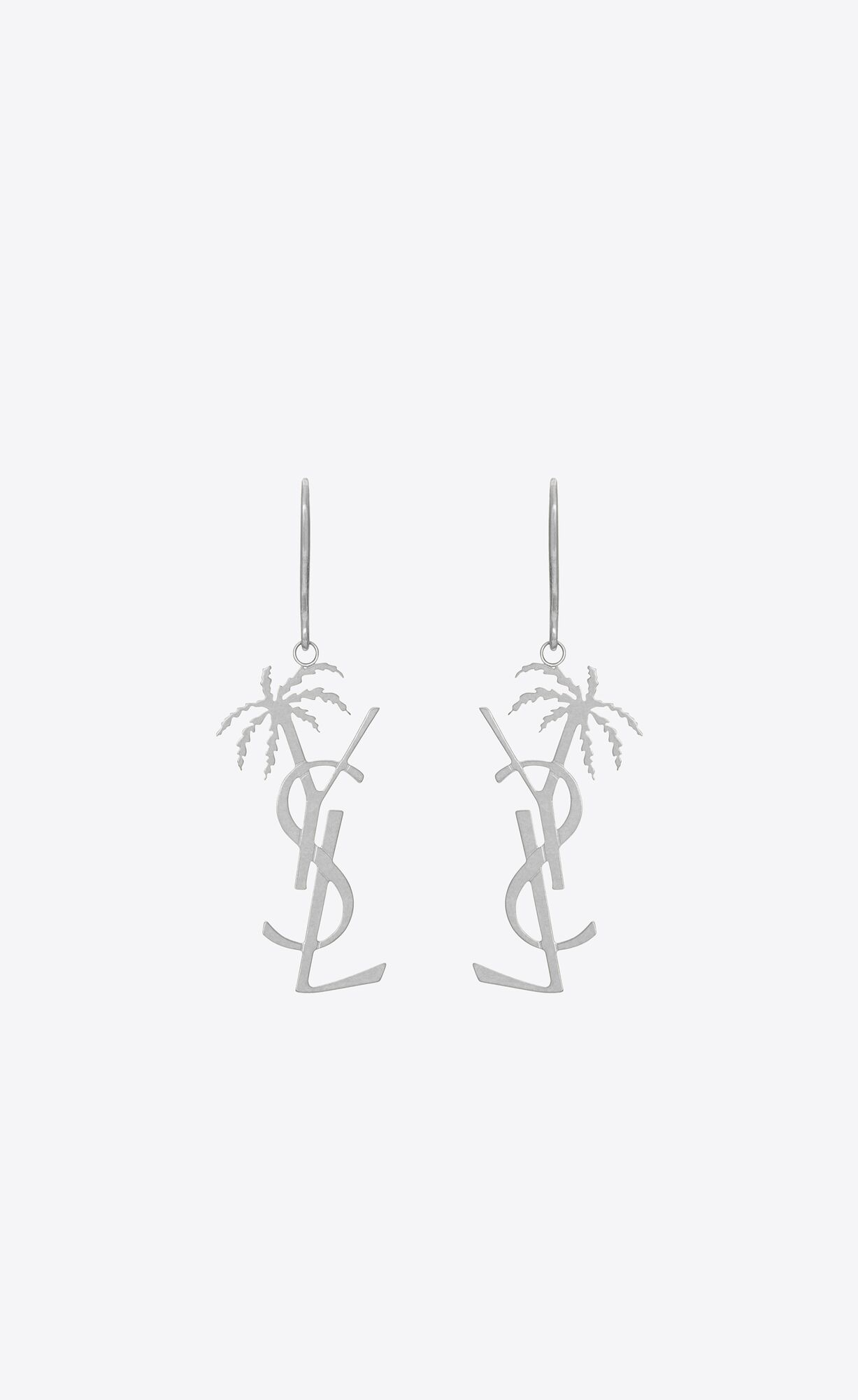 YSL Cassandre Palm Earrings In Metal Mirror | 38194-UCZR