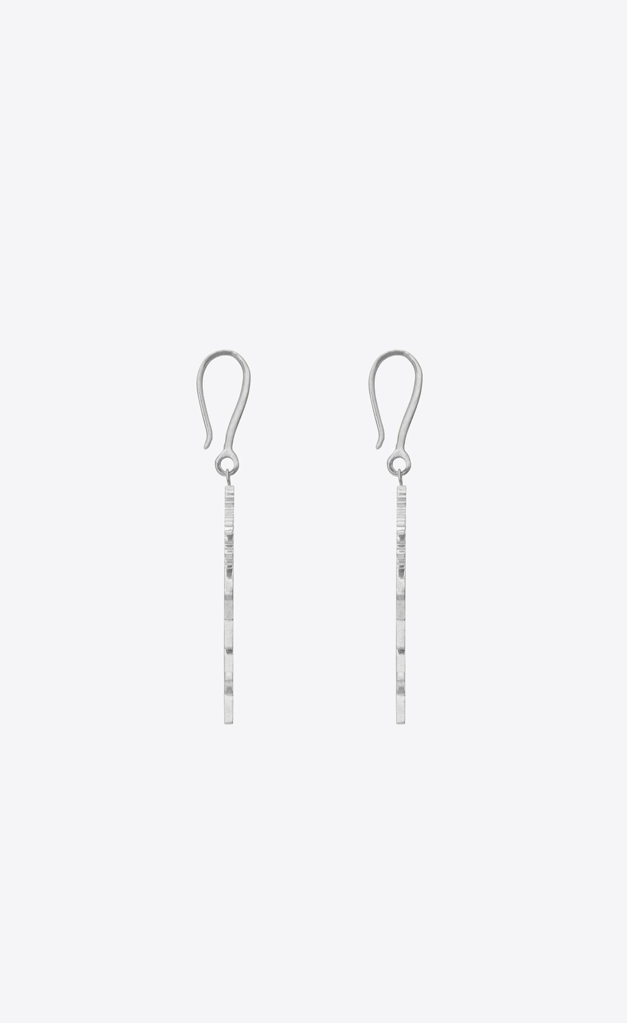 YSL Cassandre Palm Earrings In Metal Mirror | 67231-FVBU