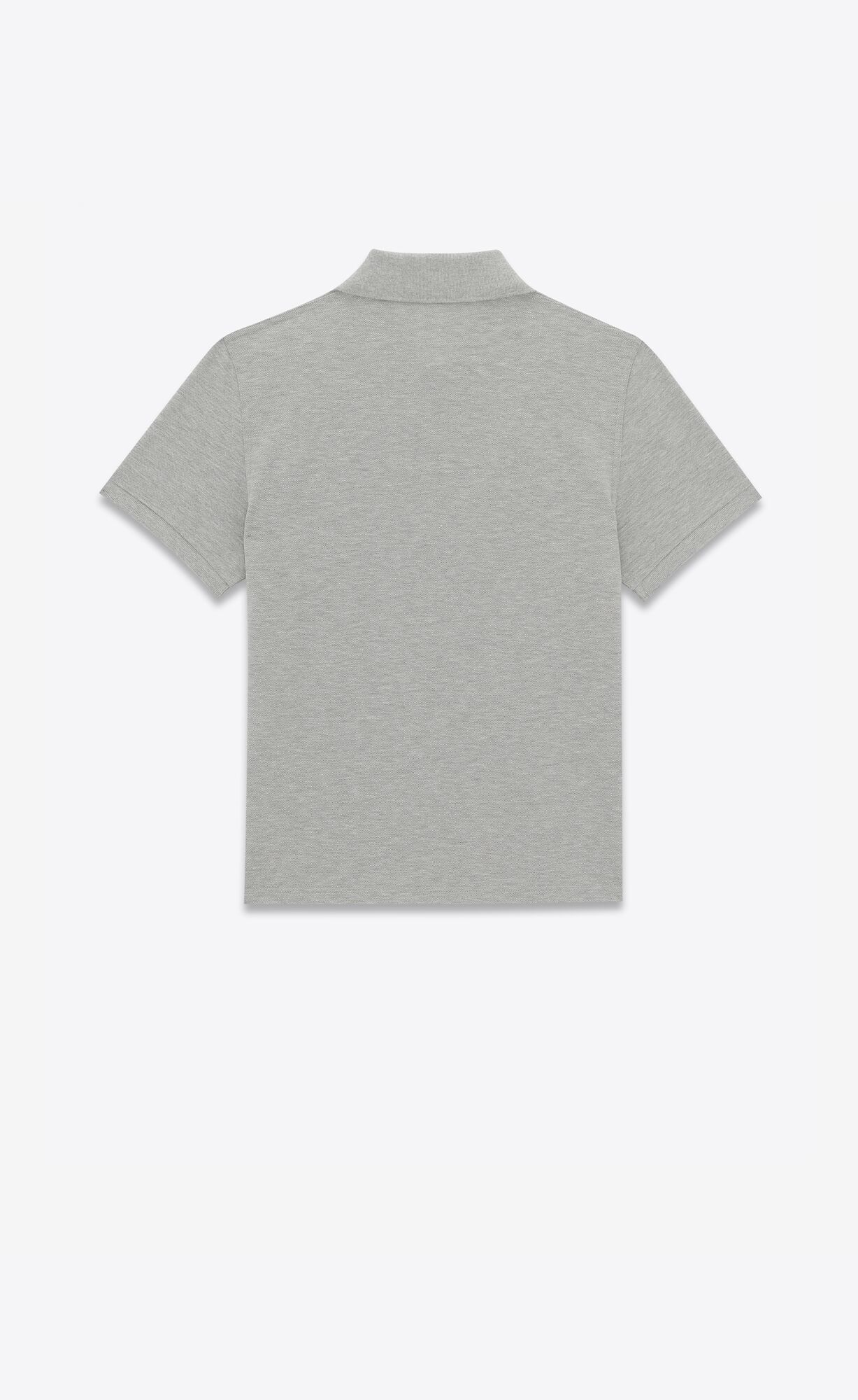 YSL Cassandre Polo Shirt In Baumwoll Piqué Gris Chine | 06413-ZQLI