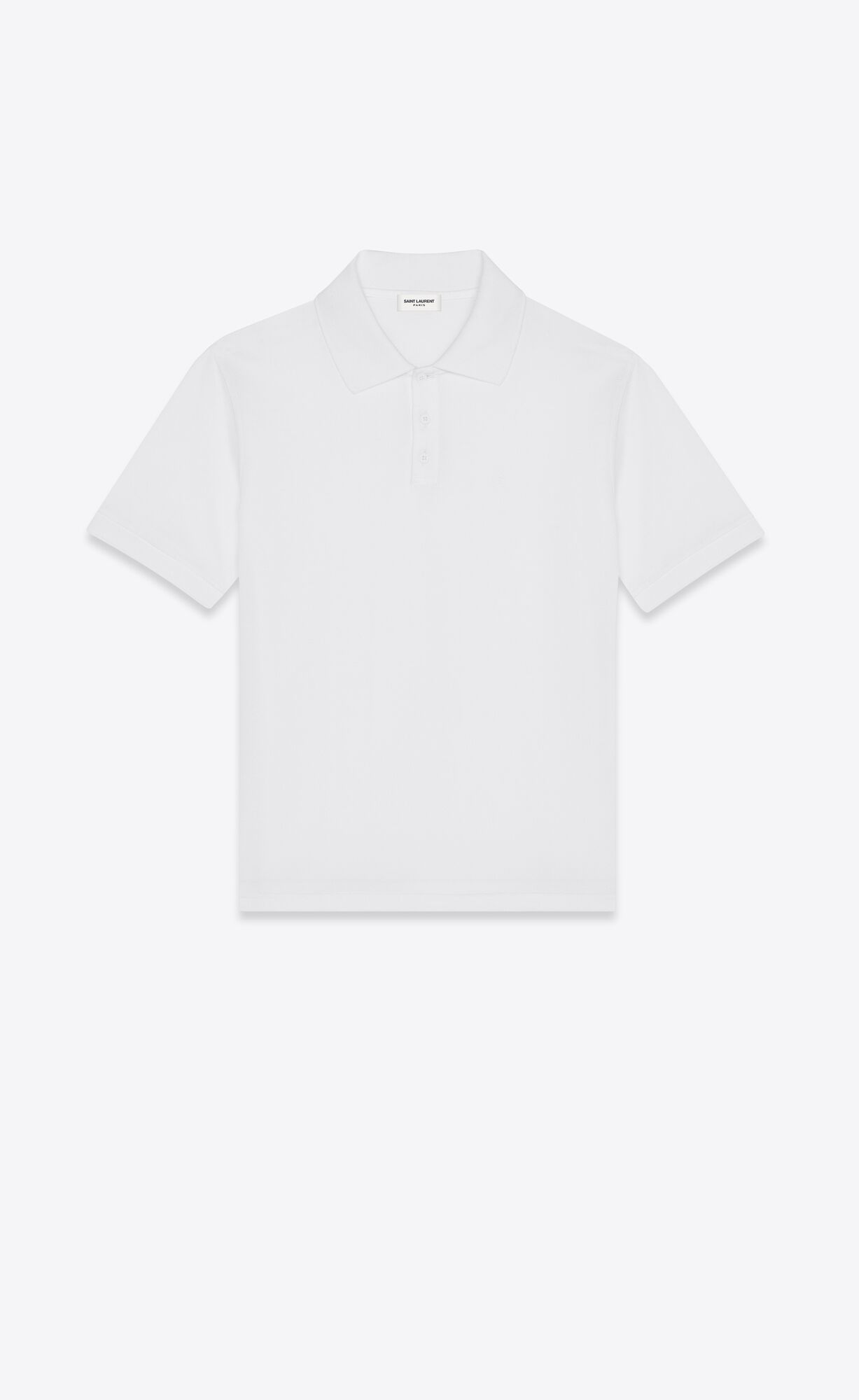 YSL Cassandre Polo Shirt In Baumwoll Piqué Weiß | 07639-DMZF