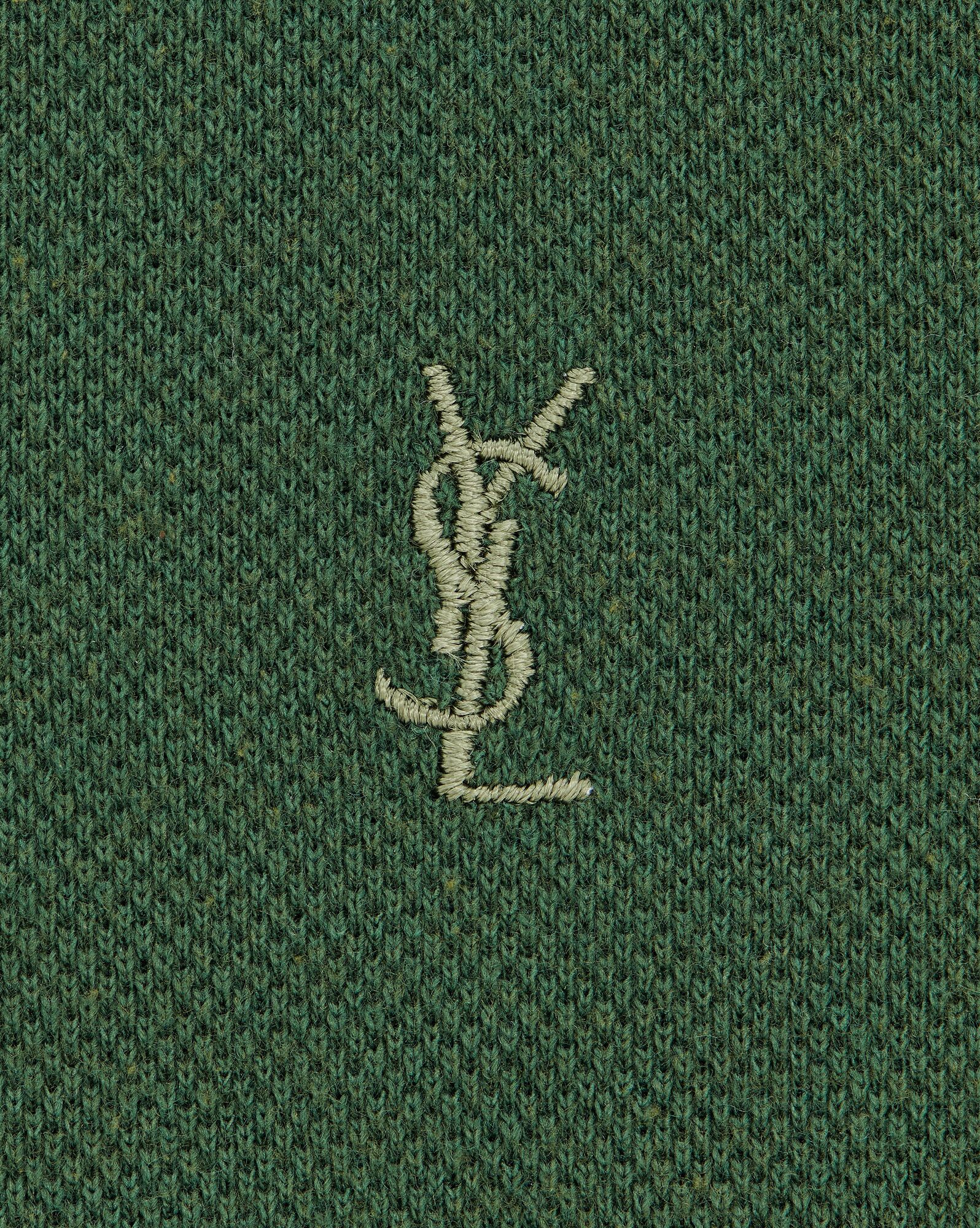 YSL Cassandre Polo Shirt In Baumwoll Piqué Vert Fonce | 40178-AMVI