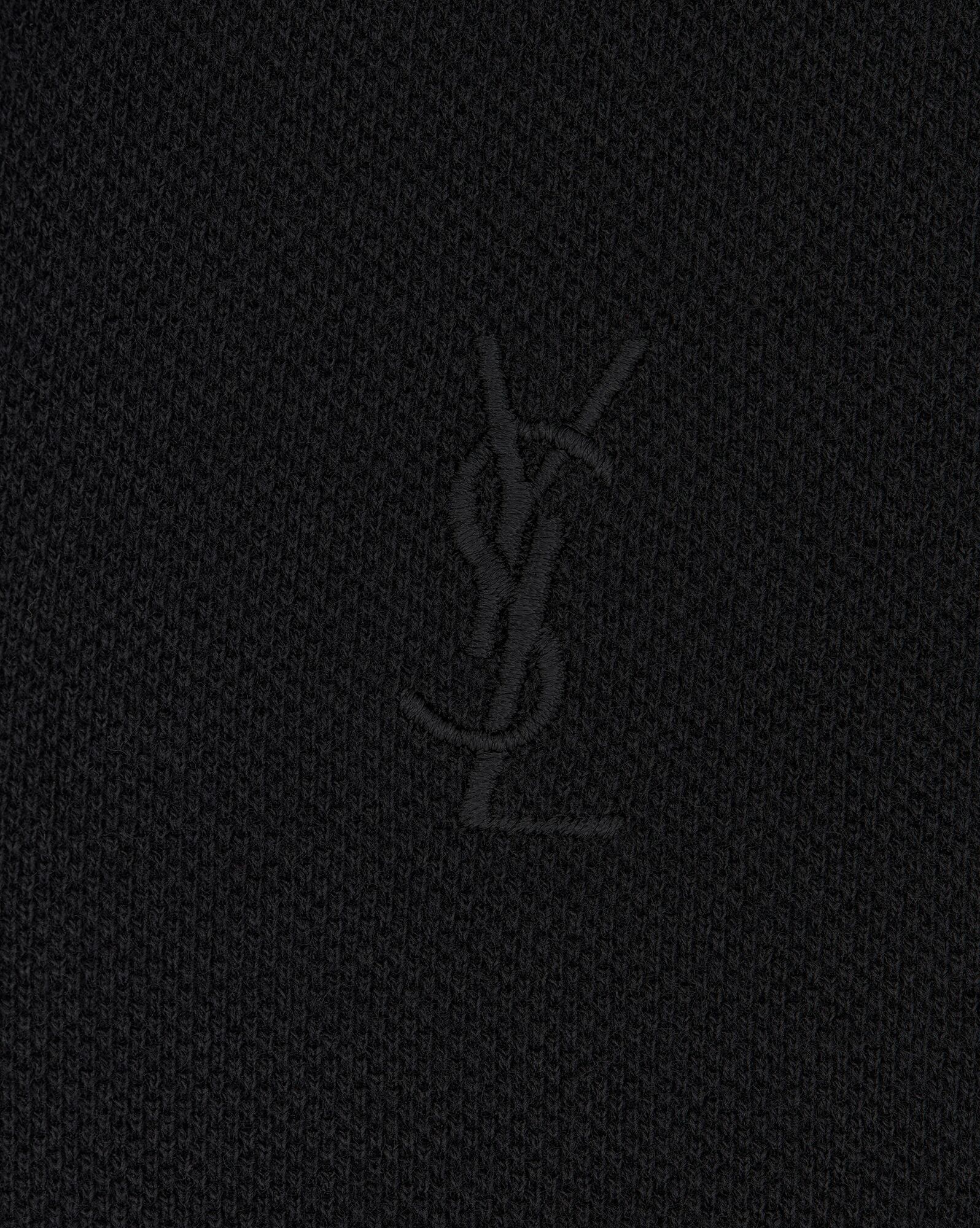 YSL Cassandre Polo Shirt Noir Craie | 43697-WOHR