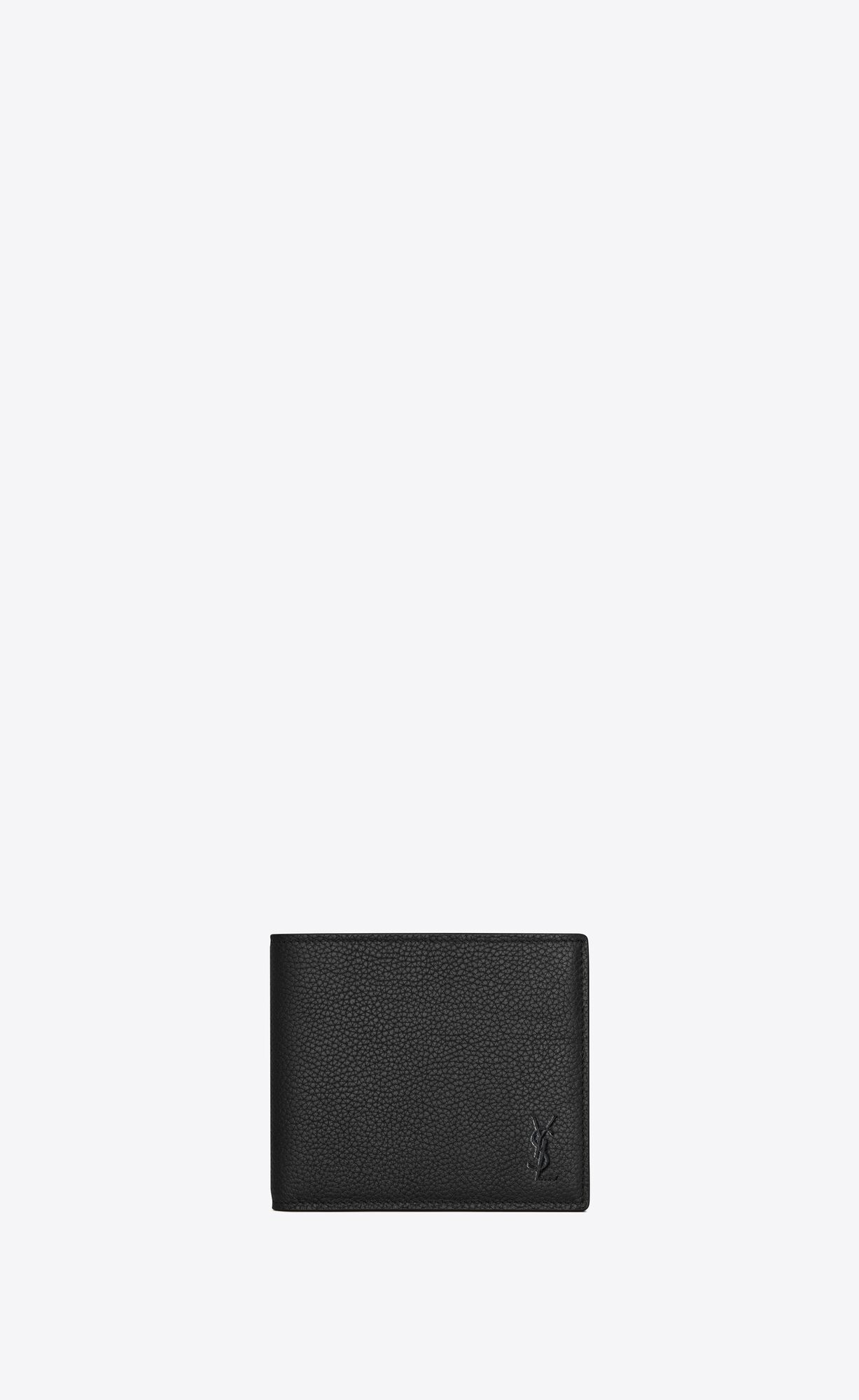 YSL Cassandre Shadow Saint Laurent East/West Wallet In Grained Leder Schwarz | 80763-YJCV