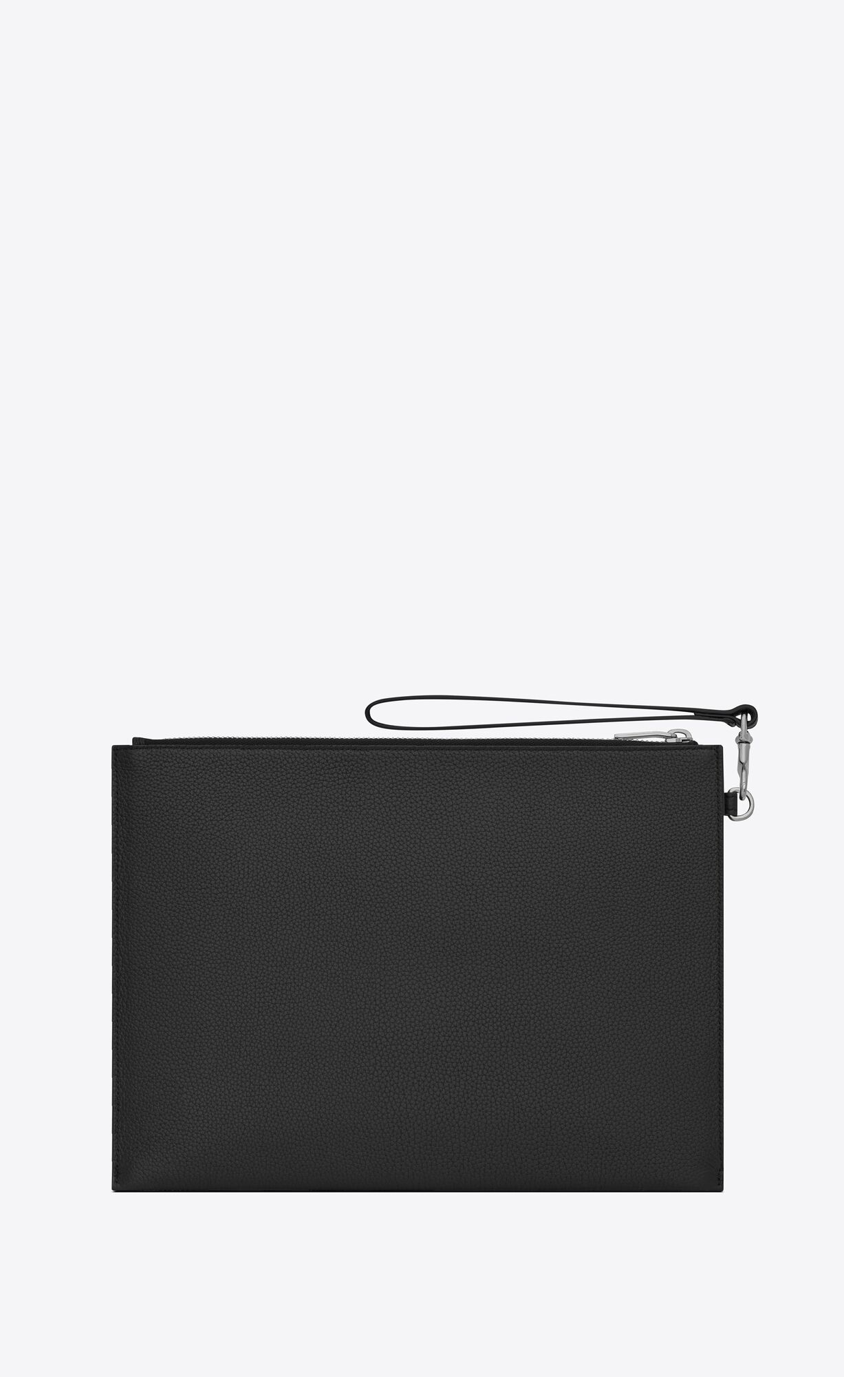 YSL Cassandre Shadow Zipped Tablet Holder In Grained Leder Schwarz | 45378-GSIU