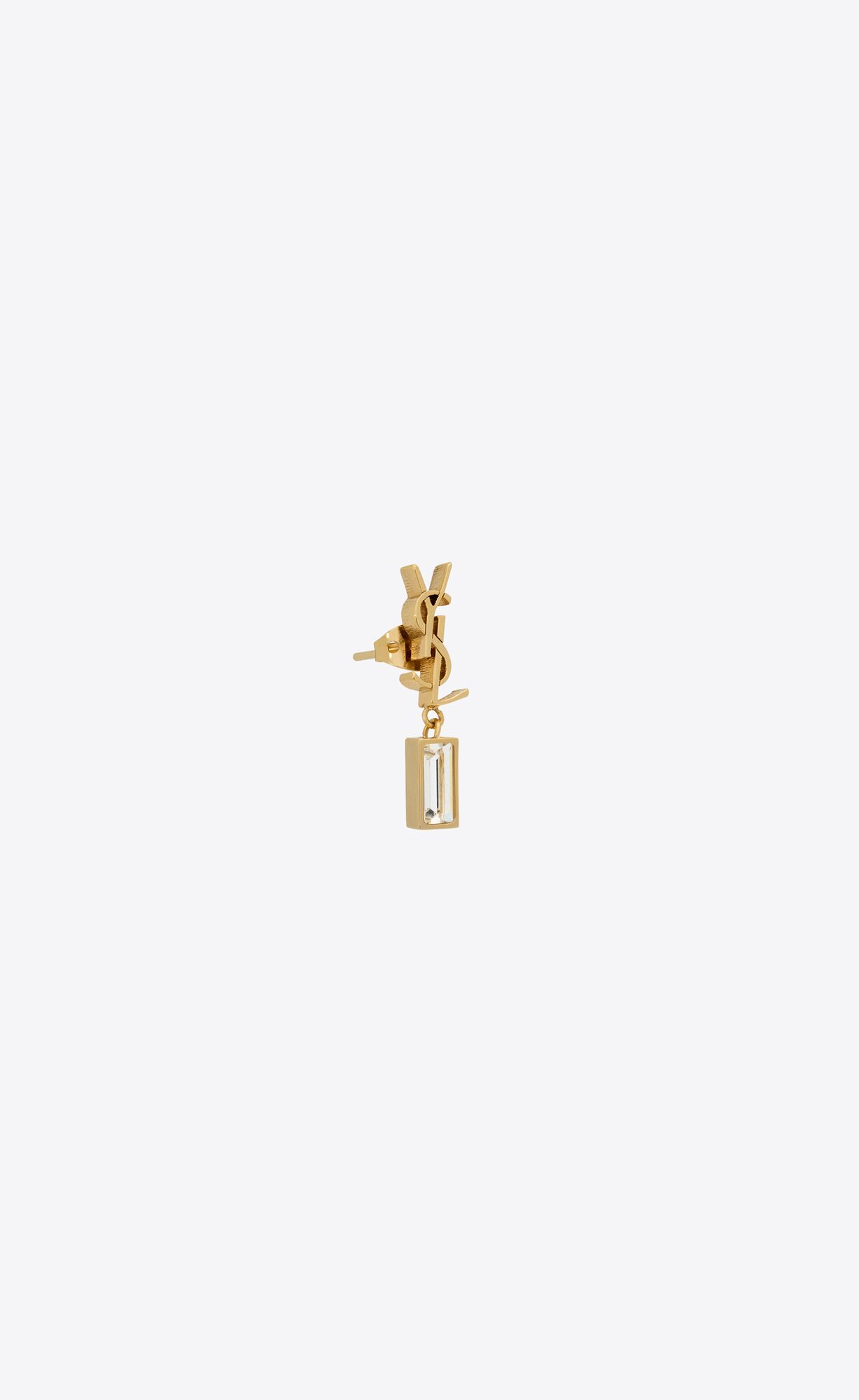 YSL Cassandre Single Earring In Metal And Rhinestones Gold | 97638-DYLJ