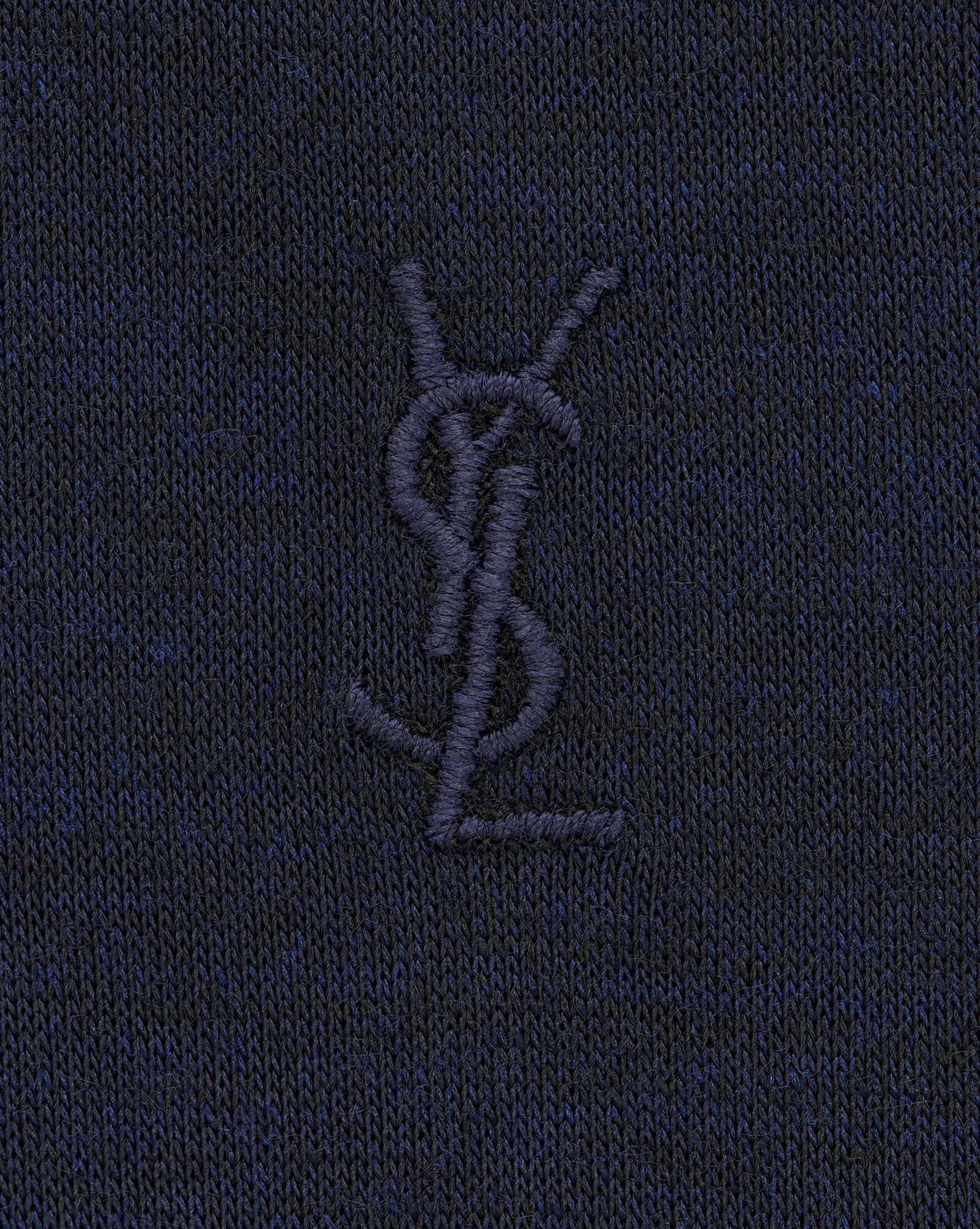 YSL Cassandre T-shirt In Wolle And Silk Indigo | 45369-FNTQ