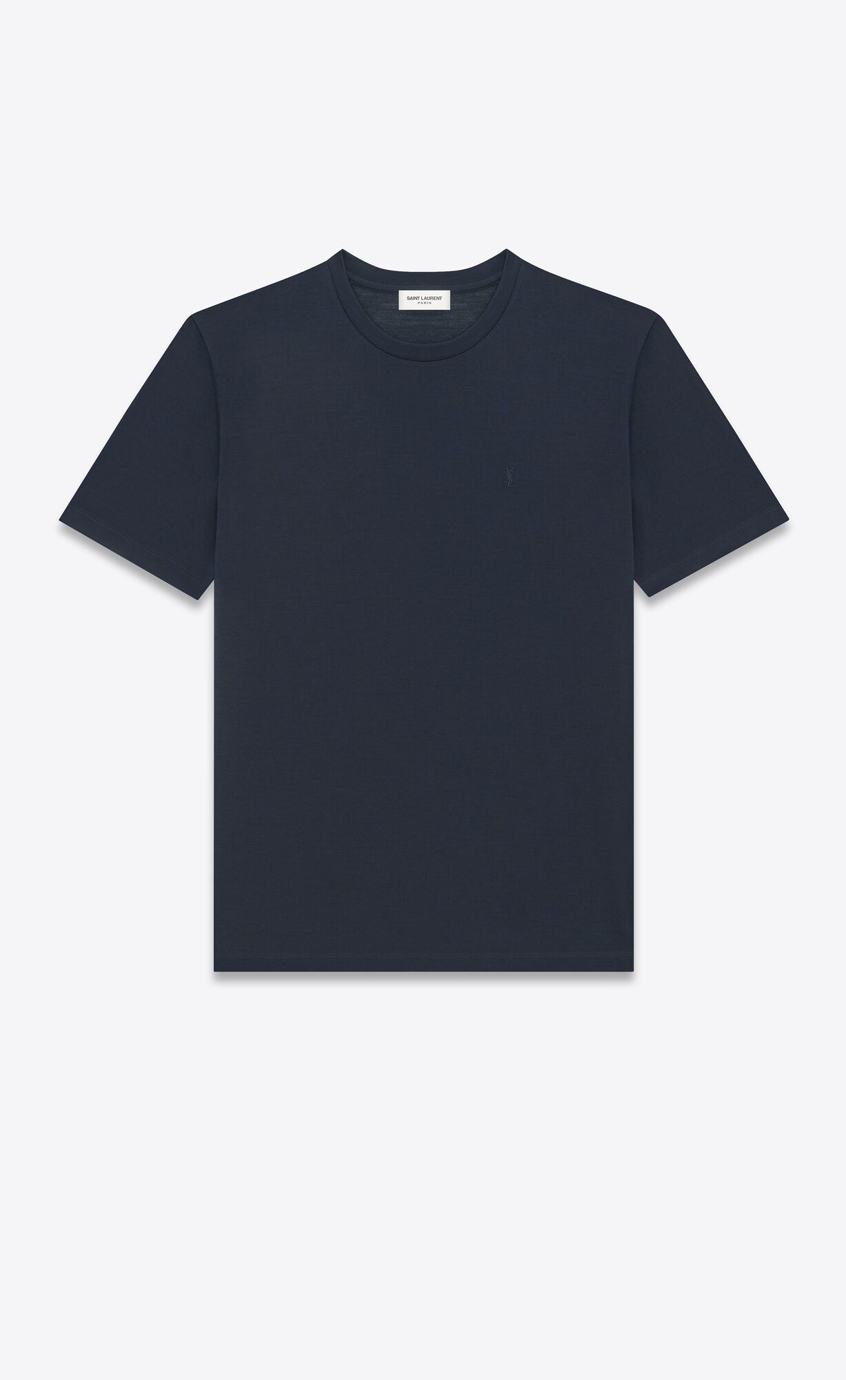 YSL Cassandre T-shirt In Wolle And Silk Indigo | 45369-FNTQ