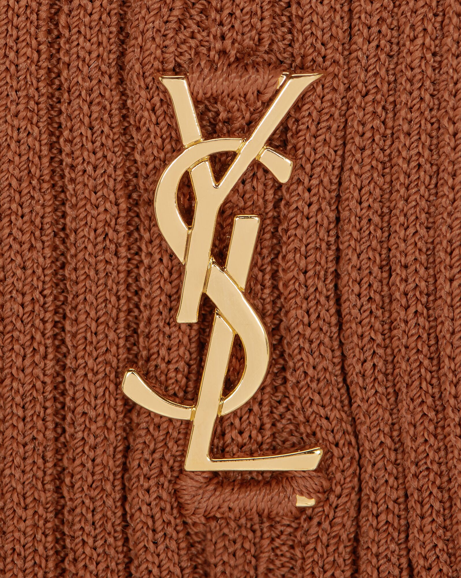 YSL Cassandre Top In Gerippt Knit Caramel | 23067-ZMTB