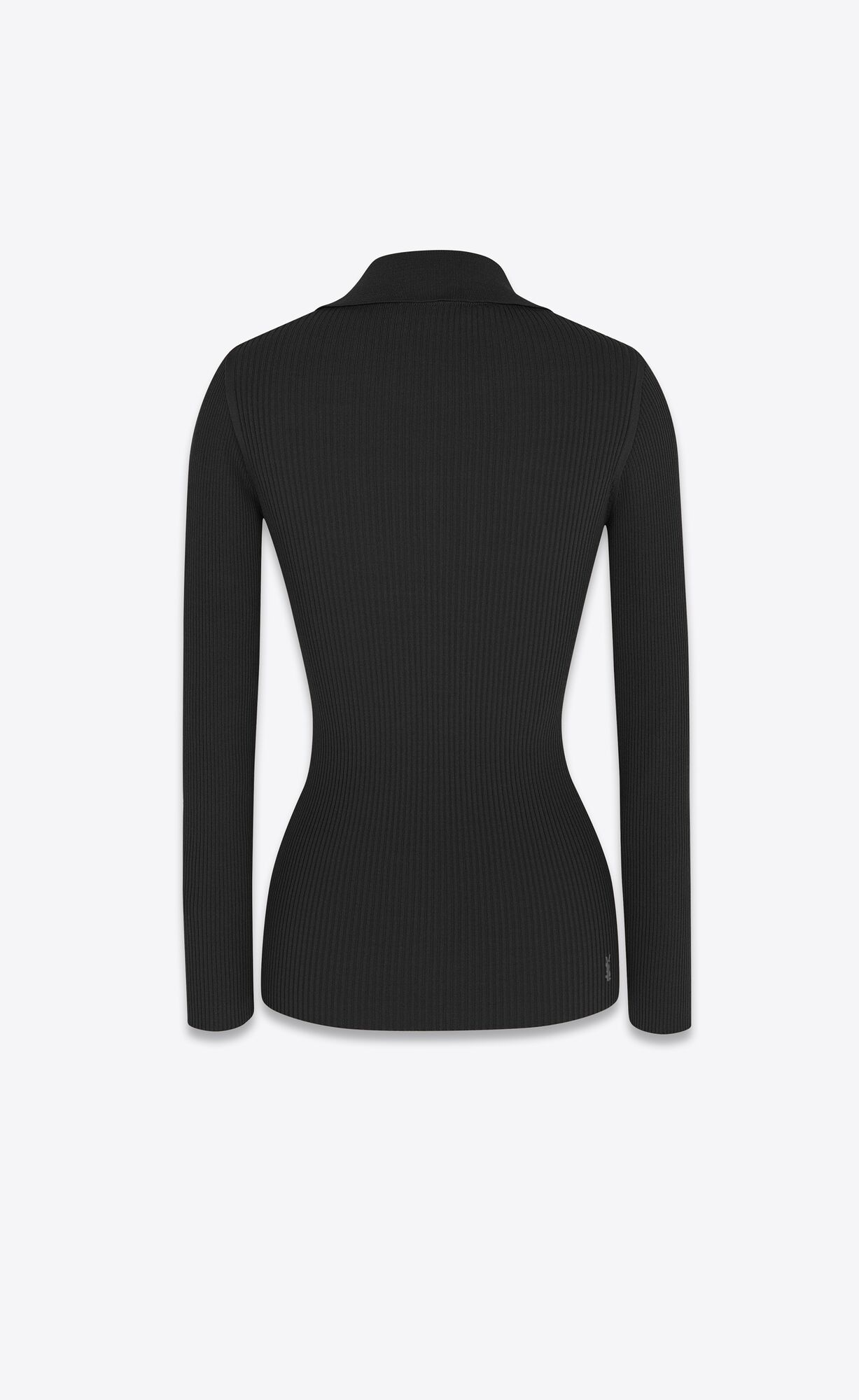 YSL Cassandre Top In Gerippt Knit Noir | 43798-EHDG