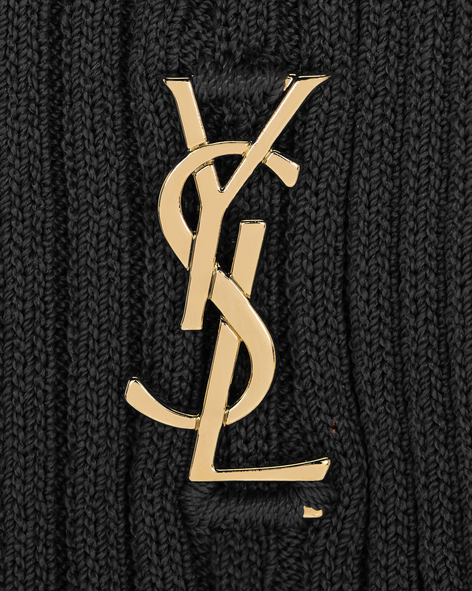 YSL Cassandre Top In Gerippt Knit Noir | 43798-EHDG