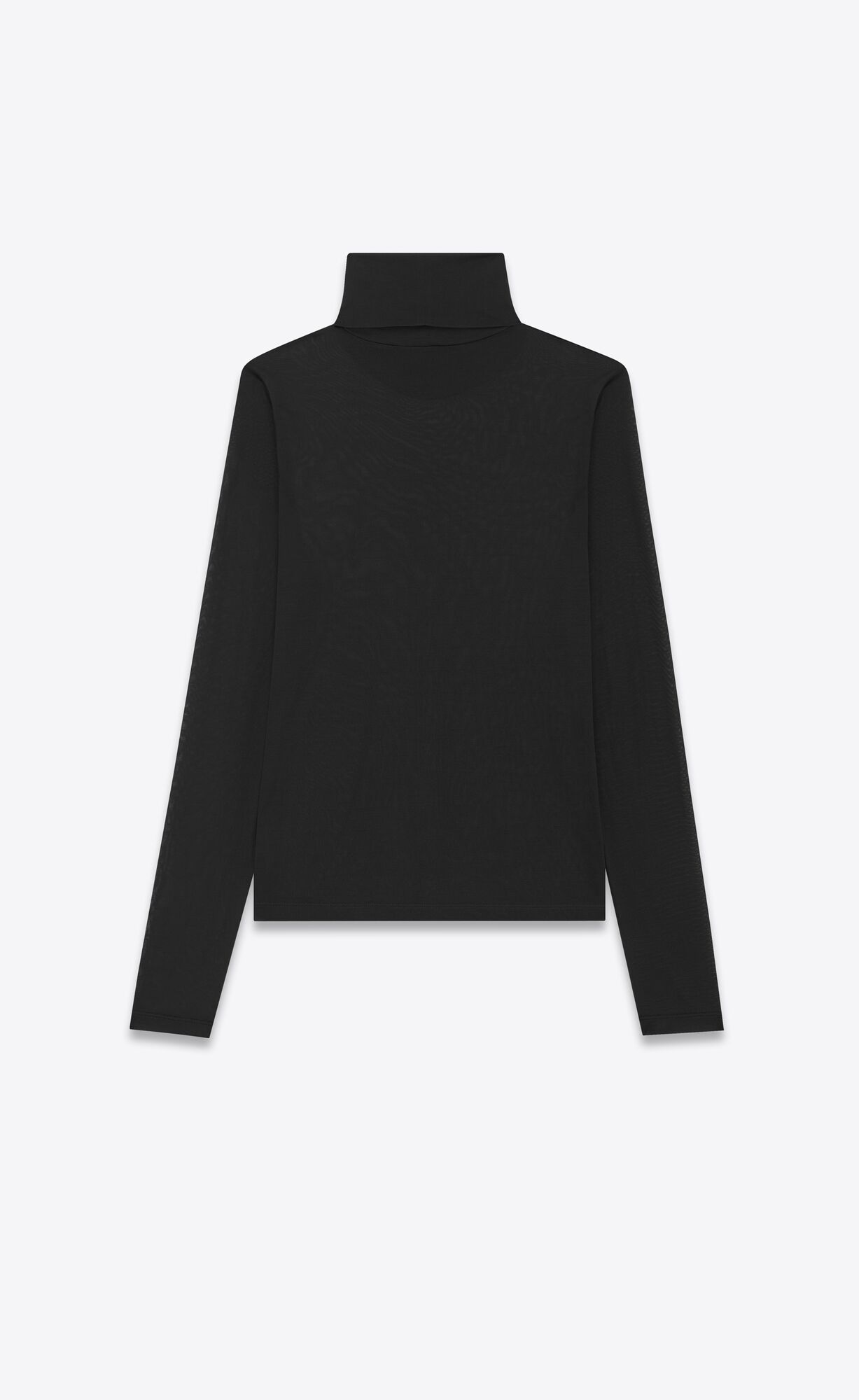 YSL Cassandre Turtleneck Top In Silk Jersey Schwarz | 57283-LNCT