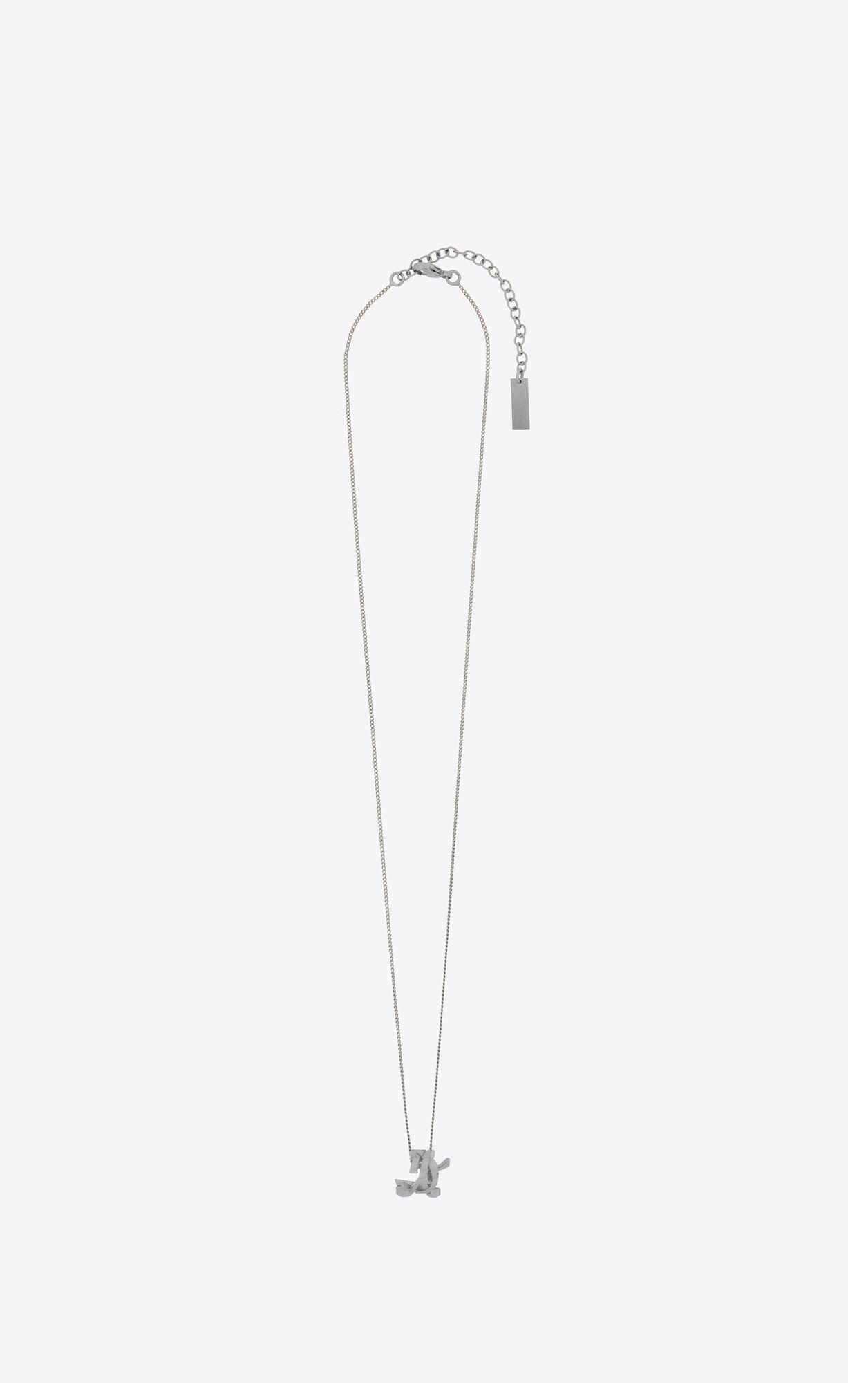 YSL Cassandre Twist Pendant Necklace In Metal Mirror | 07941-WHGK