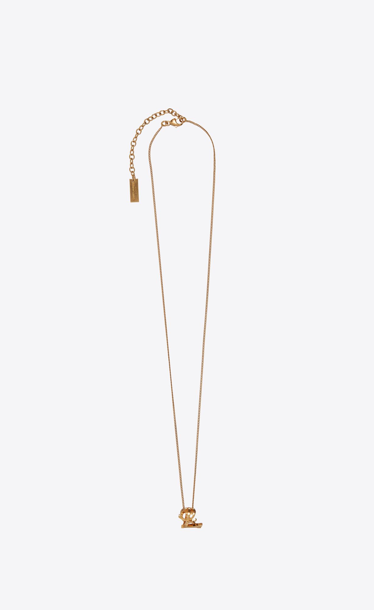 YSL Cassandre Twist Pendant Necklace In Metal Gold | 24756-FEKH