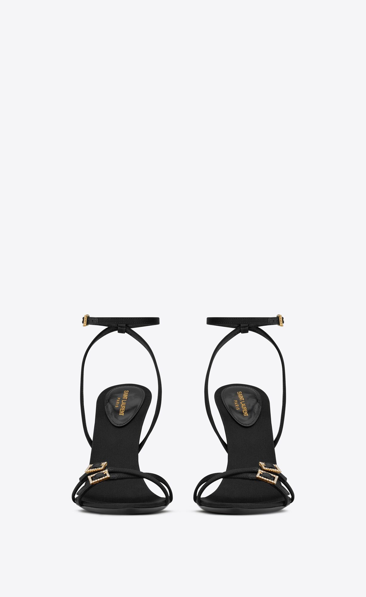 YSL Cassie Sandals In Crepe Satin Schwarz | 28140-XSAE