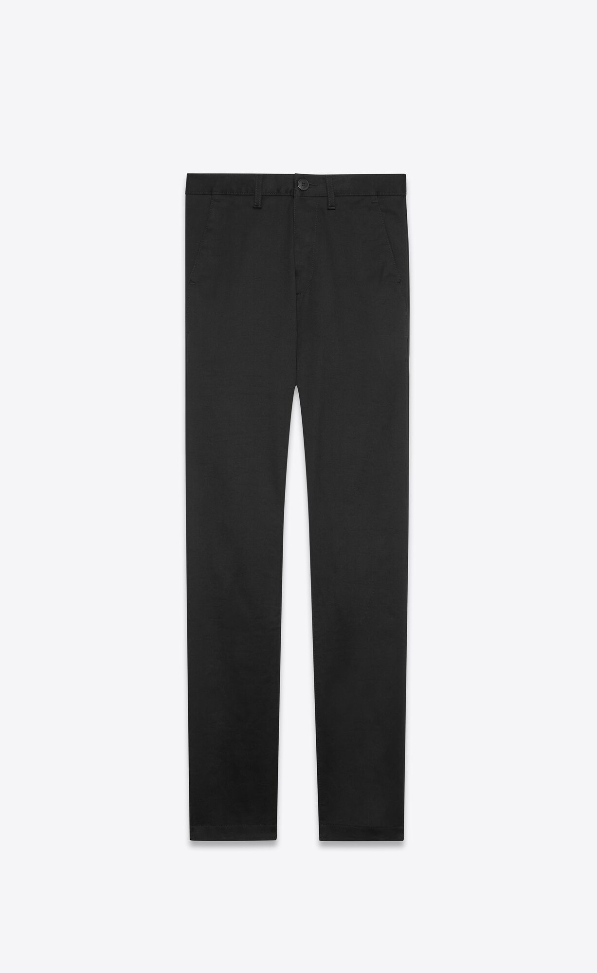 YSL Chino Pants In Black Raw Stretch Gabardine Schwarz | 37859-FUEW