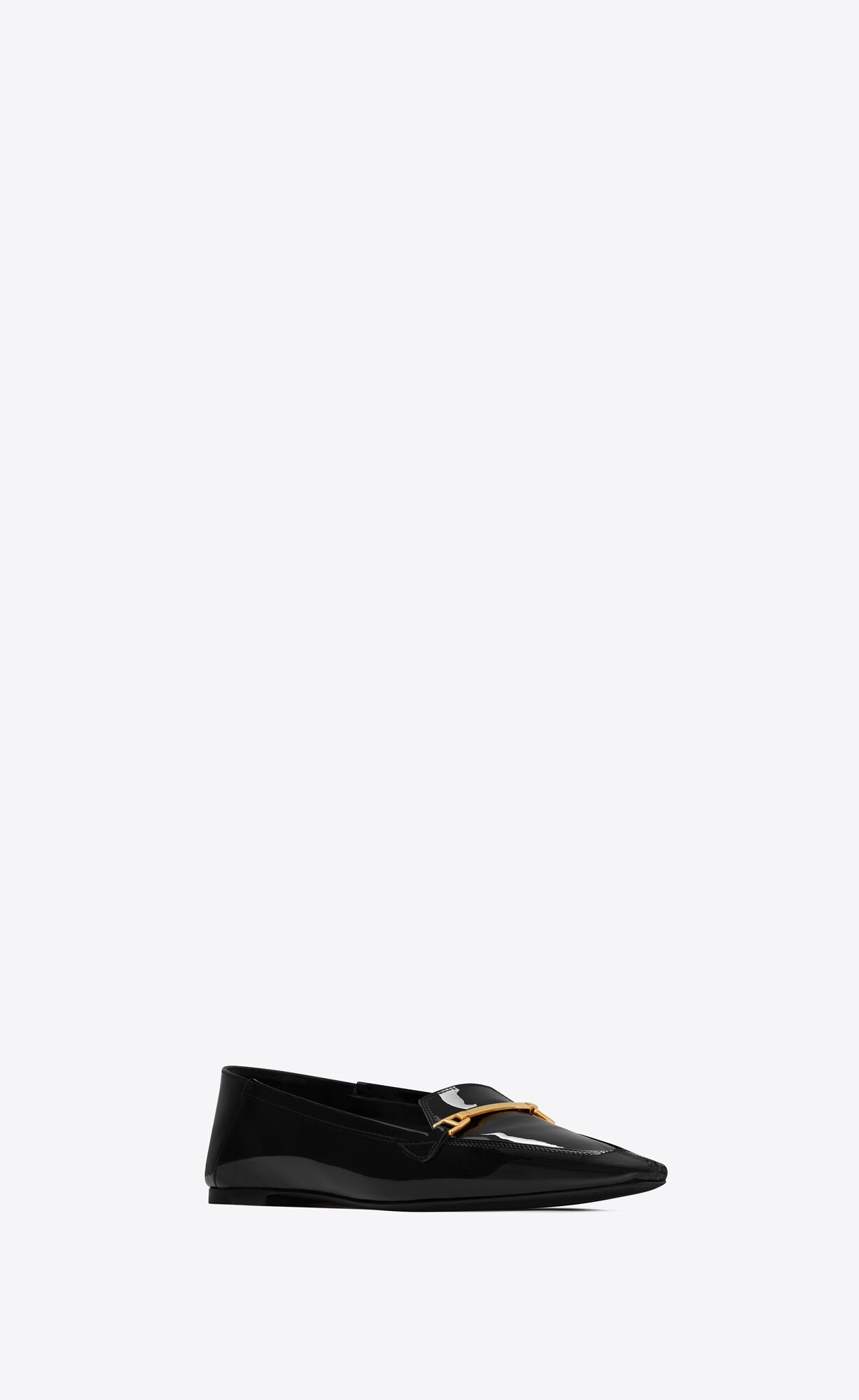 YSL Chris Slippers In Lack Leder Schwarz | 15230-GOLY