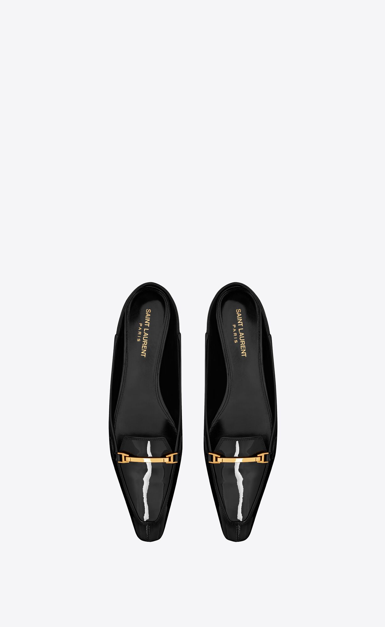 YSL Chris Slippers In Lack Leder Schwarz | 15230-GOLY